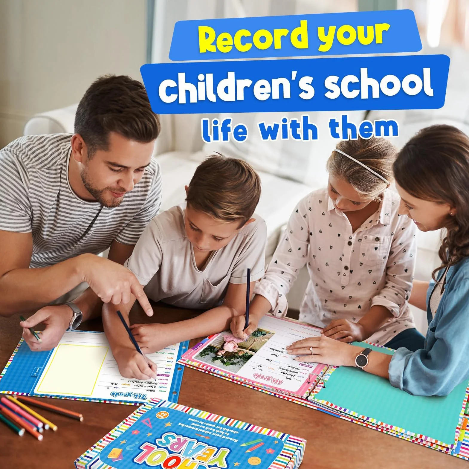 Libro y álbum de recuerdos para la escuela de los niños | Libro de memoria para niños como anuario para escolarización, fiesta de guardería y