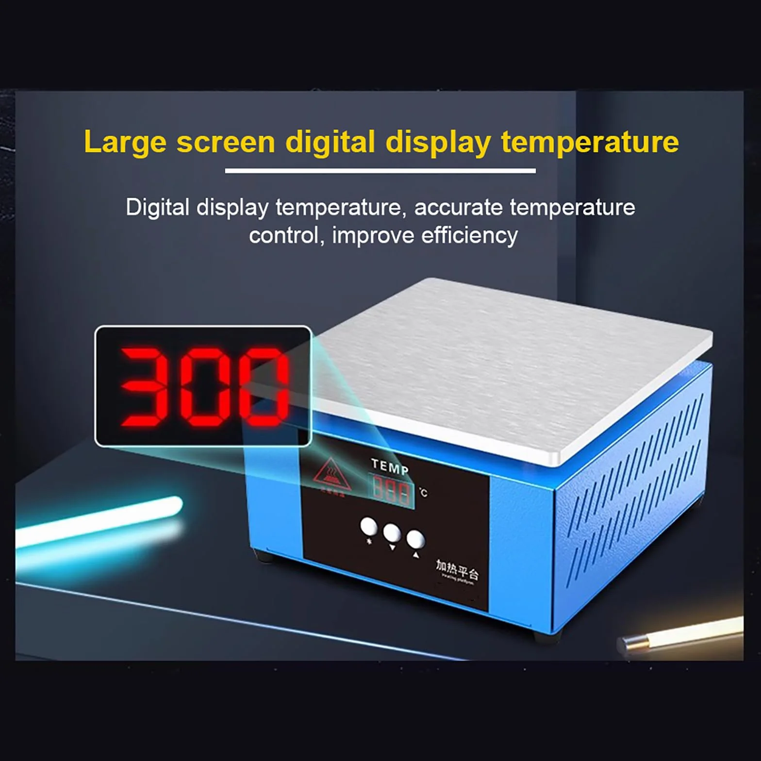 Mesa de calefacción de reparación LED, máquina de embalaje de celofán, sellador de película caliente para laboratorio, líquido, precalentamiento de moho, reparación de teléfonos