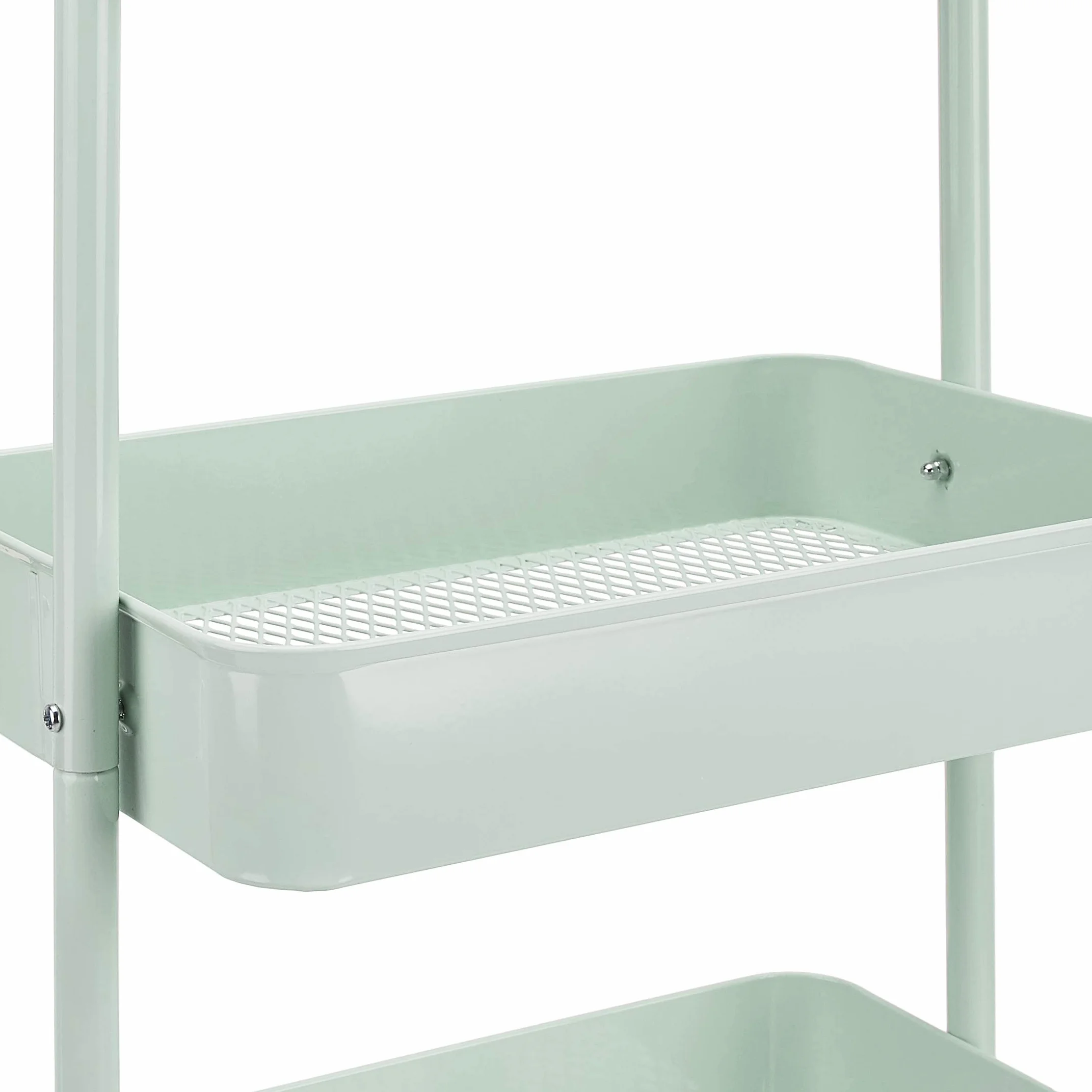 Amazon Basics Carrito de cocina multiuso tres niveles con ruedas verde menta