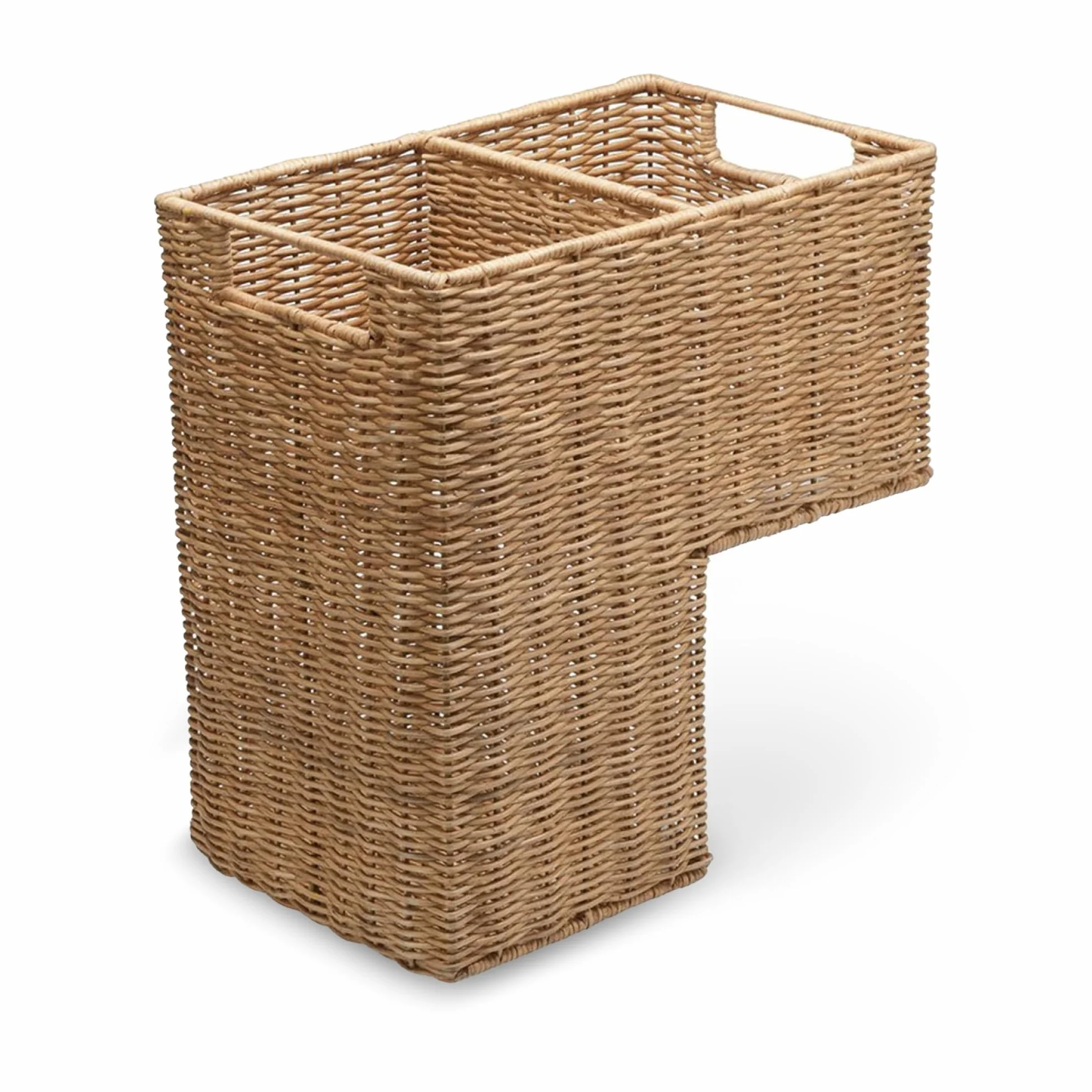 KOUBOO Wicker Stair Step Basket, Dark Brown_P, ratán y Mimbre, Natural, 38.1 x 24.13 x 40.005000000000003 cm