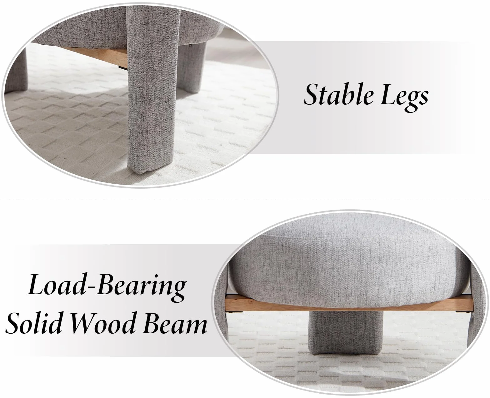 chairus Butaca Salón de Lino Sillón Dormitorio de Vestidor con Patas de Madera, Silla Lectura Habitación Moderna con Reposabrazos para Hogar/Sala de Estar, Gris