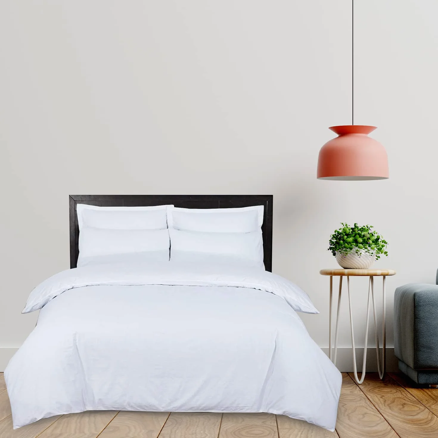 DTEX HOMES Juego de ropa de cama, 100 % algodón puro, calidad hotel, 800 hilos, con fundas de almohada, fácil de cuidar y súper suave, lujoso, juego de ropa de cama para cama doble (Blanco-doble)