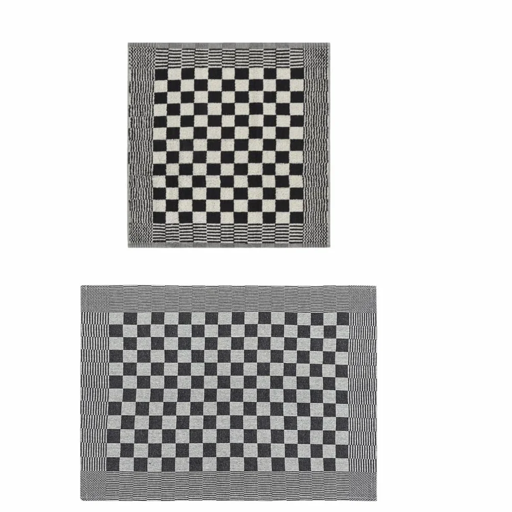 Juego de 50 toallas de algodón 100% en blanco y negro, 25 toallas de cocina y 25 toallas de invitados para limpiar, secar al aire, material suave y absorbente, versátil