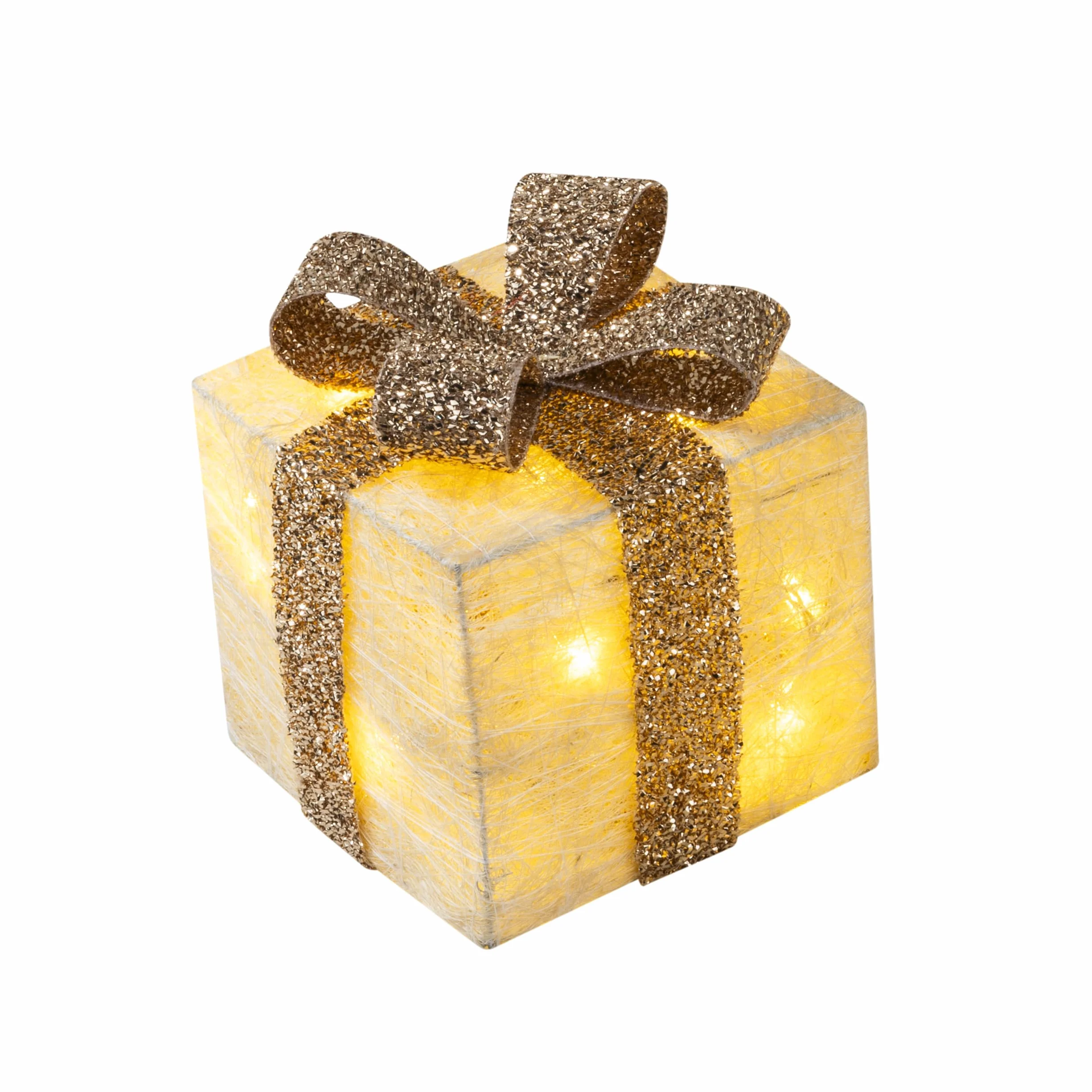 ¡Bambelaa! Cajas de Regalo Led Decoración con Luz - Set de 3 Incl. Función Temporizador - Decoración Navideña Decoración Navideña Iluminación (Oro)