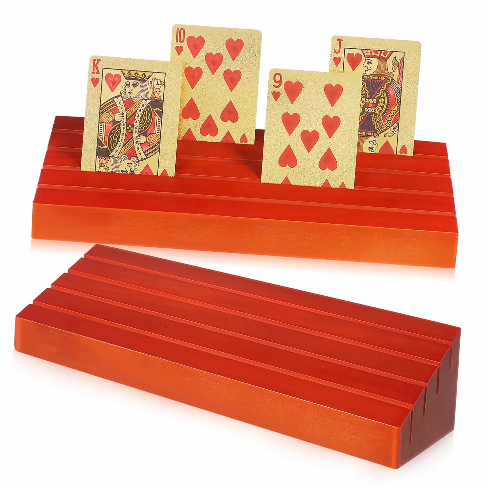 VICASKY Soporte para tarjetas de mesa de madera, elegante y funcional, con grandes cartas de juego para la noche de juegos