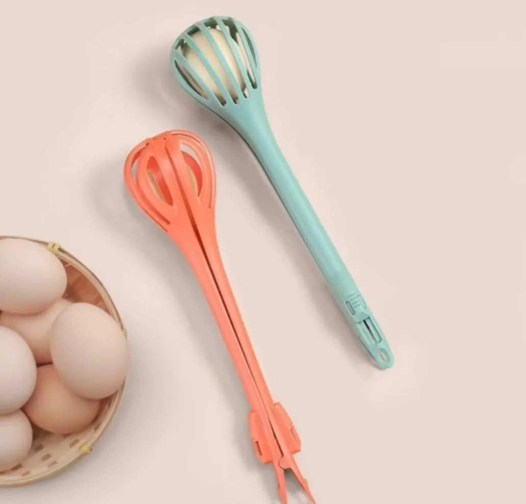 Varillas de Batir para Cocinar Batidor De Huevos Con Clip For Alimentos Dos En Uno, Mezclador Multifunción For Cocinar, Herramienta De Plástico Manual Con Clip For Pan Huevos, Espumar, Batir(Grün)