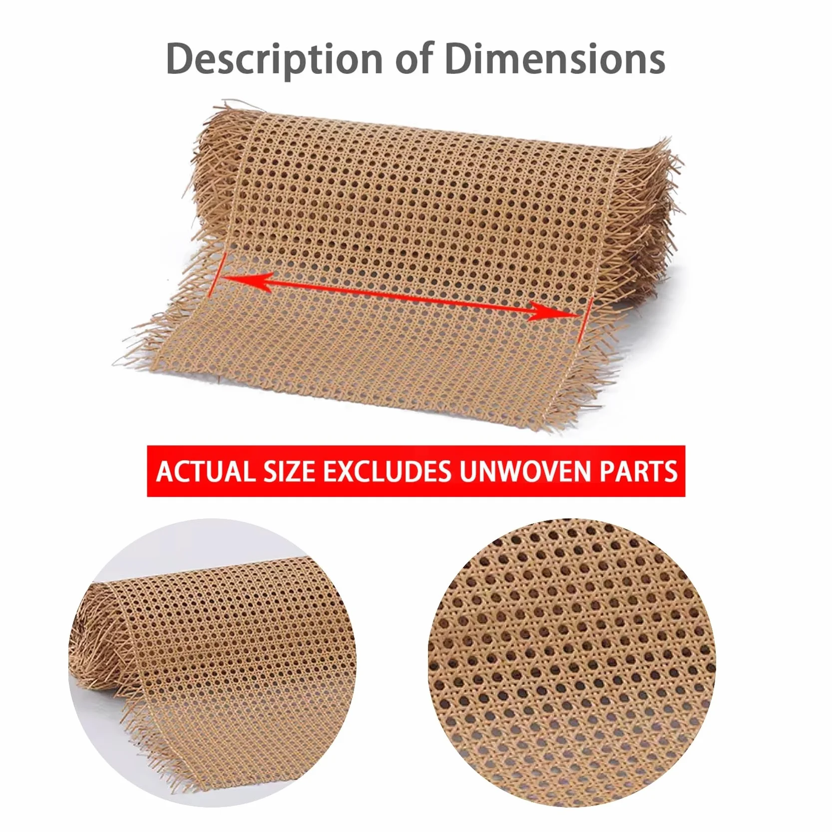 80cm de Ancho, Rejilla Rollo Mimbre para Muebles, Plástico Sintetico Rollo de Ratan por Metros, Correas de Tela Ratán, Cinta de Caña Tejida para Silla Cesta Bricolaje Marrón(100x400cm)