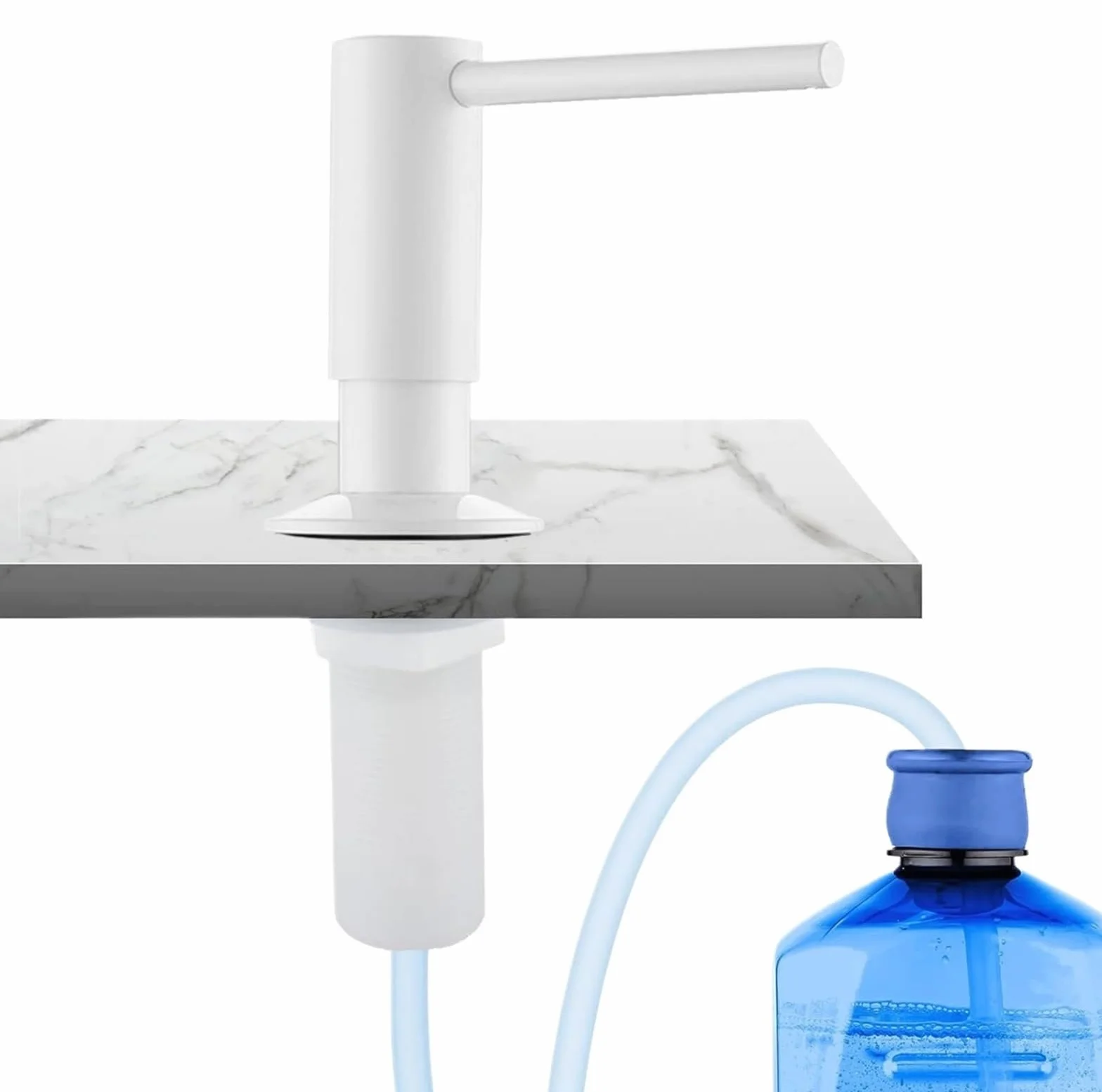 Dispensador de jabón de Cocina Dispensador de jabón for Fregadero Cocina latón Incorporado | Bomba encimera Recargable 17 oz con baño a Prueba Herrumbre Tubo extensión 120 mm para Fregadero