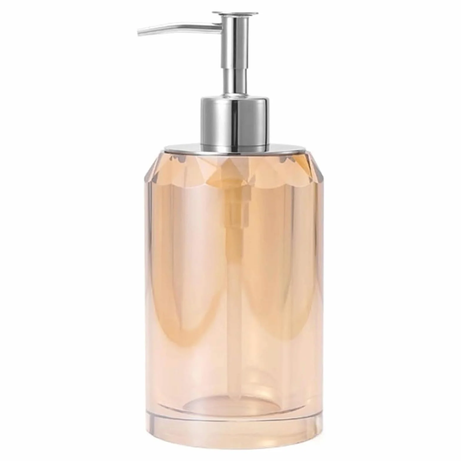 Baño vacío y Platos Dispensador De Jabón Cristal Tipo Prensa, Botella Dispensadora Champú Y Gel Ducha con Bomba Acero Inoxidable, Loción Decoración para encimera