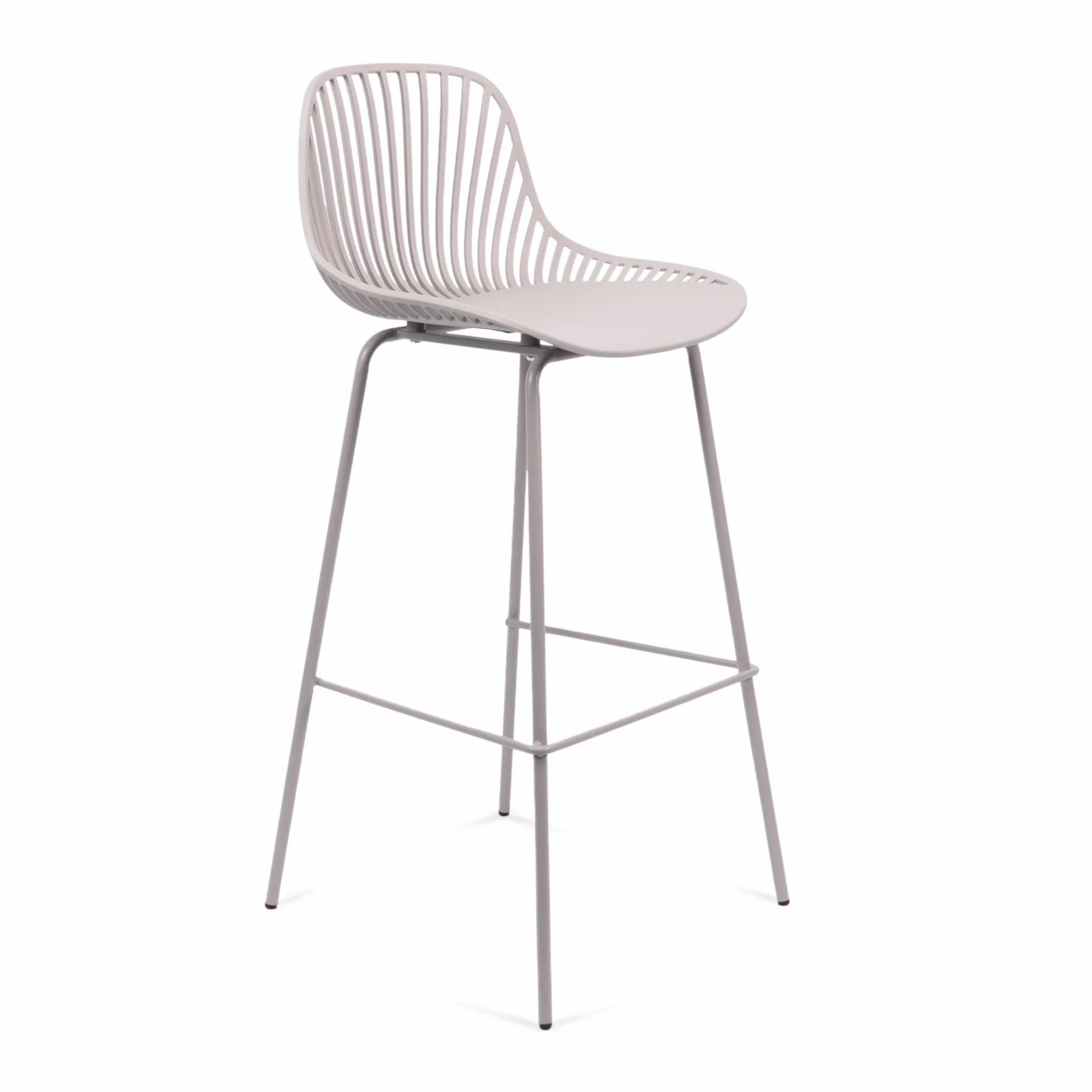 Taburete Alto Polipropileno Metal 103 cm 48 cm French Taupe
