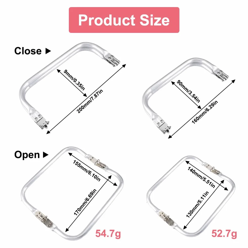 3 Piezas Marco de Monedero de Aluminio en Forma de U para Bolsos Manualidades