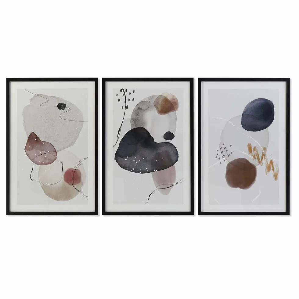 DKD Home Decor Cuadro Color Multicolor, de poliestireno y MDF (40 x 3 x 60 centímetros) (3 Unidades) (12 Unidades)