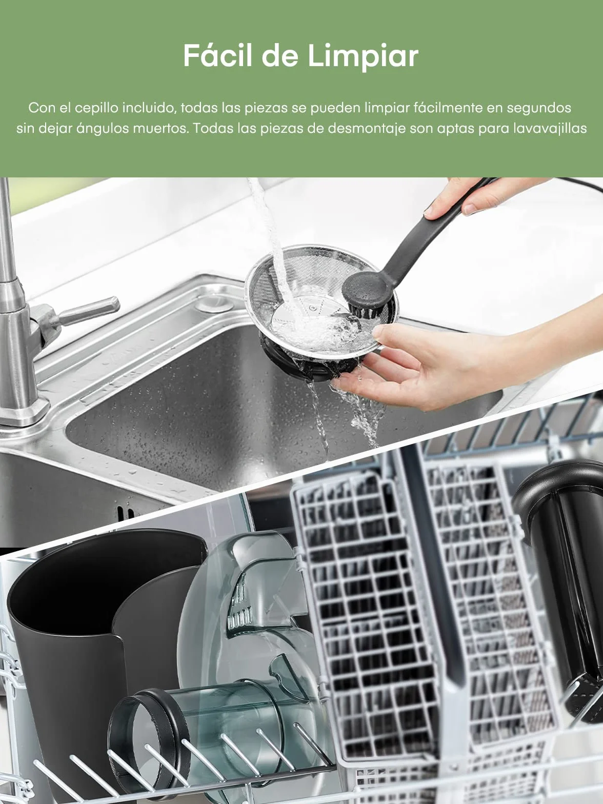 Licuadora para Verduras y Frutas 800W de Acero Inoxidable, Extractor de Zumos con Boca Ancha 75mm y 2 Velocidades
