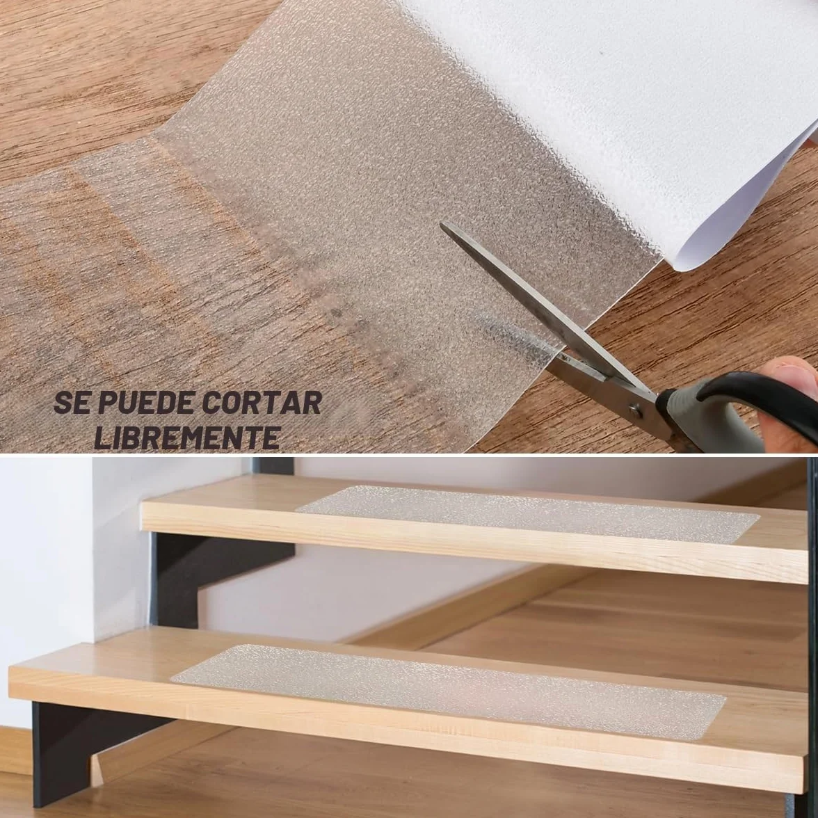 15PCS Alfombrillas Antideslizantes Autoadhesivas 15×60cm, Transparente Alfombras De Escalera, Escaleras Interiores Antideslizantes, Alfombrilla Antideslizante para Escaleras
