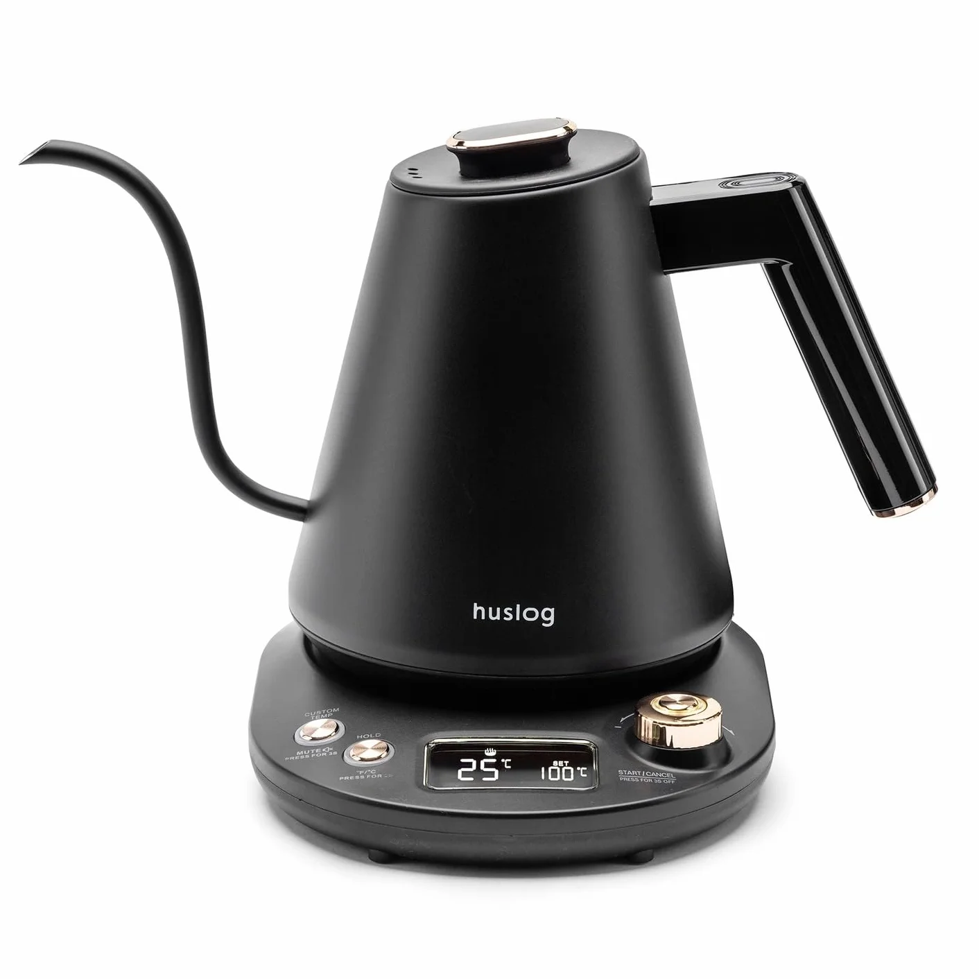 Hervidor Eléctrico de Cuello de Cisne 1L, Control de Temperatura (40 °C), Función Mantener Caliente, Pantalla LCD, Acero Inoxidable, 1100 W - Ideal para Café y Té