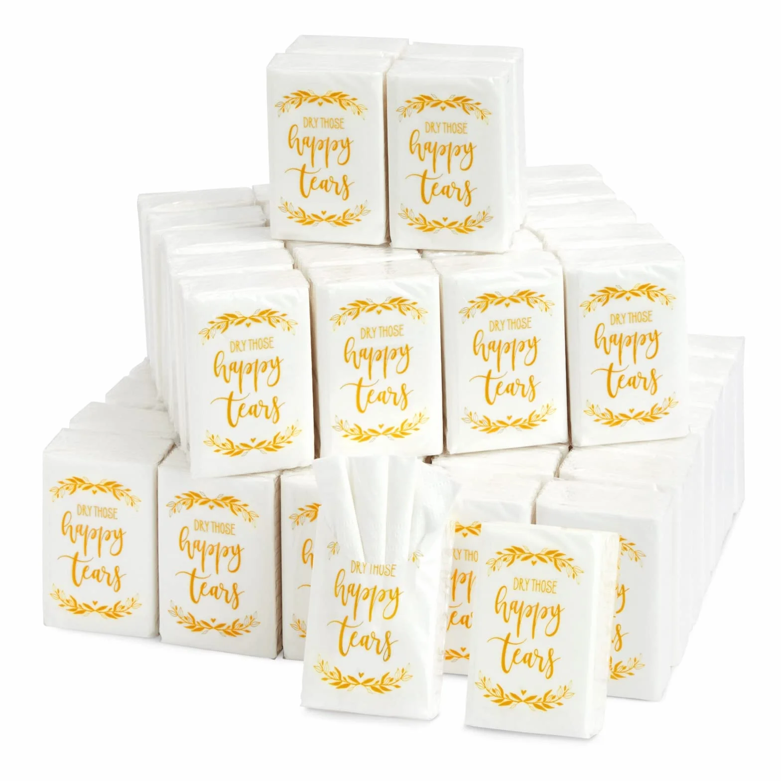 Pañuelos de viaje de bolsillo a granel para graduación, despedida de soltera, recuerdos de boda para invitados, pañuelos de lágrimas felices para bodas, uso individual (10
