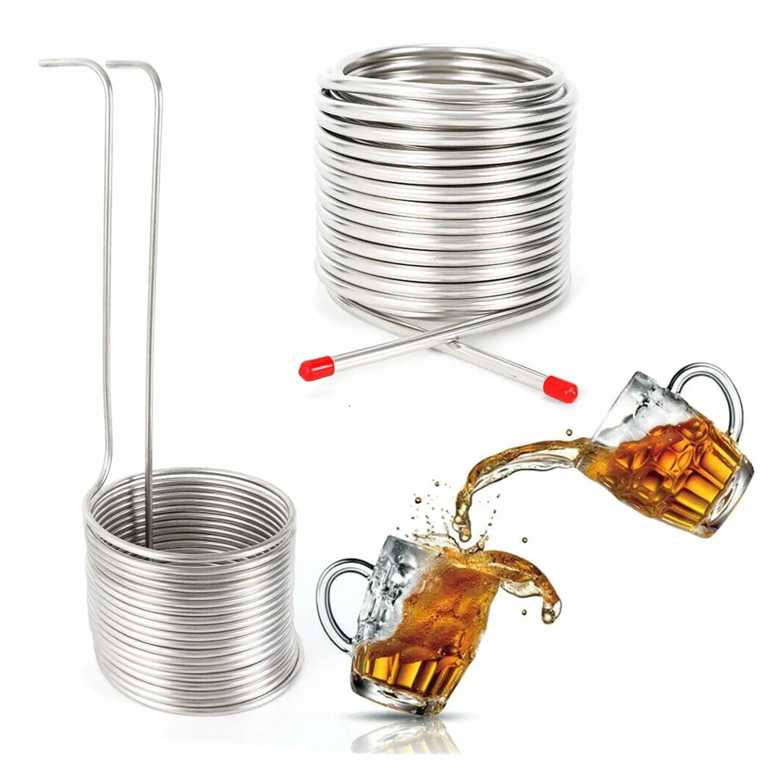 Enfriador de Mosto de Cerveza de Acero Inoxidable 304: serpentín de enfriamiento de Cerveza de enfriamiento eficiente Múltiples Aplicaciones