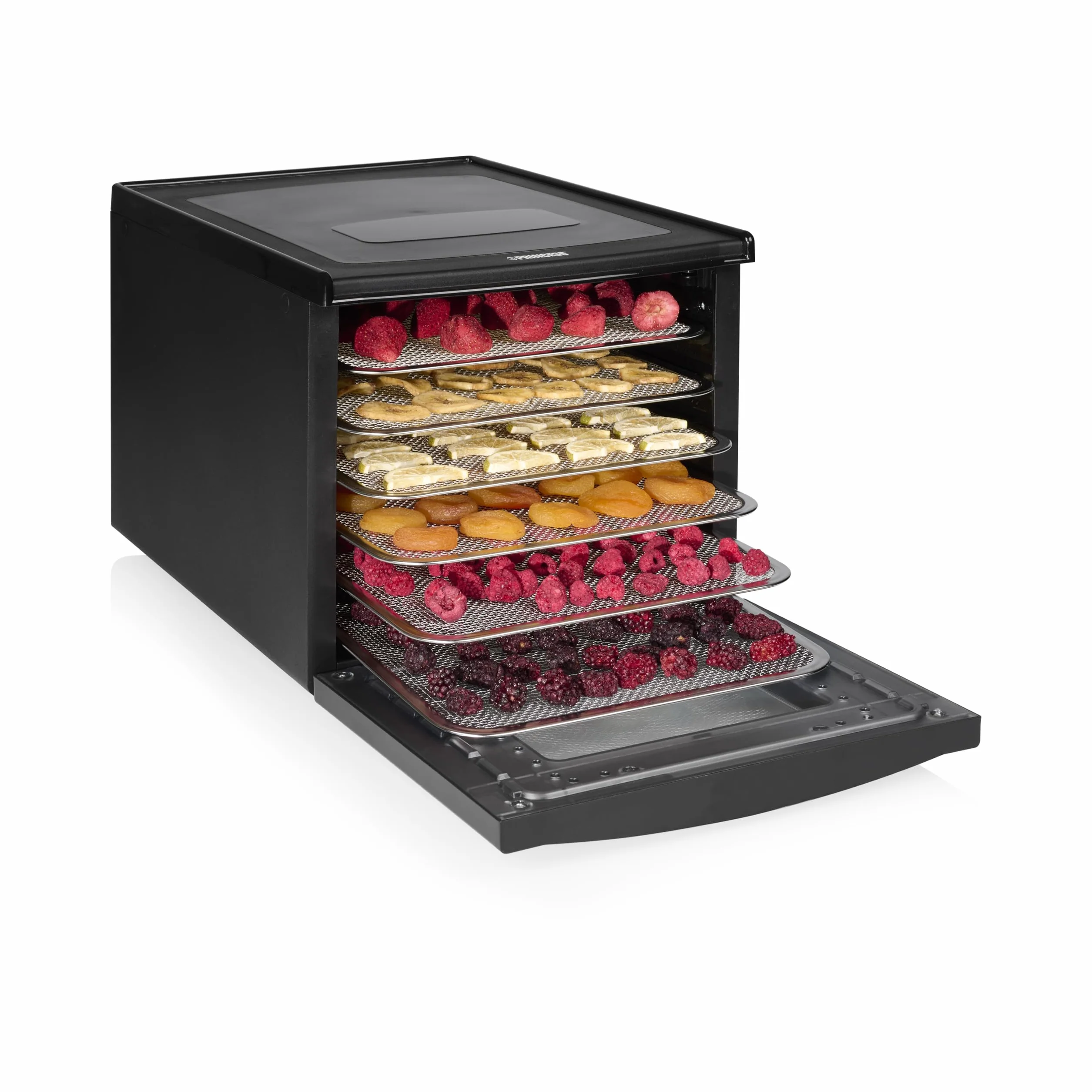 Princess Food Dehydrator con 6 Bandejas de Acero Inoxidable, Temperatura Ajustable, Pantalla Táctil, Temporizador hasta 48 Horas, 550 W, 01.112398.01.001