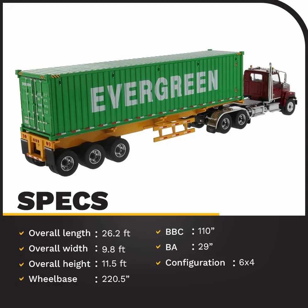 Diecast Masters Western Star 4700 SB Tandem Truck and 40' Dry Goods Container Trailer