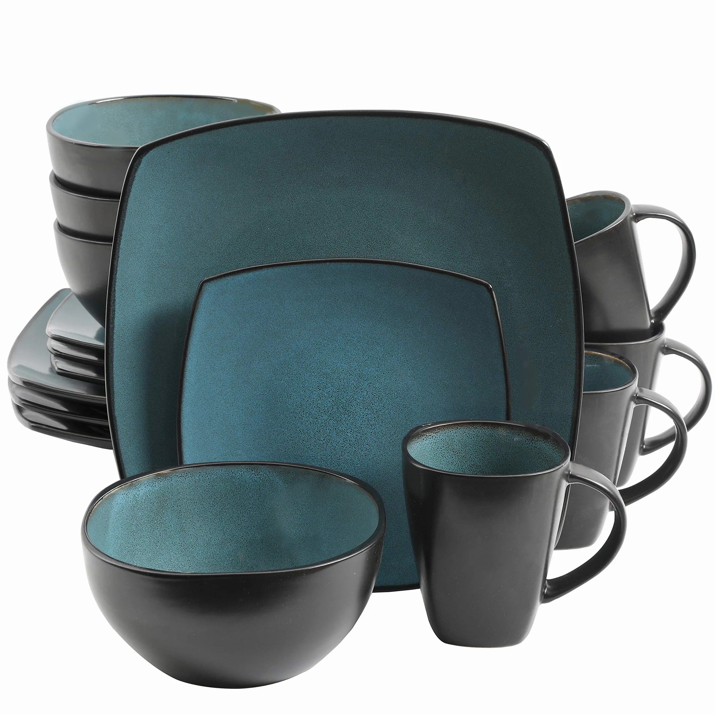 Gibson Soho Lounge, Vajilla de 16 piezas Soho Lounge Square, turquesa