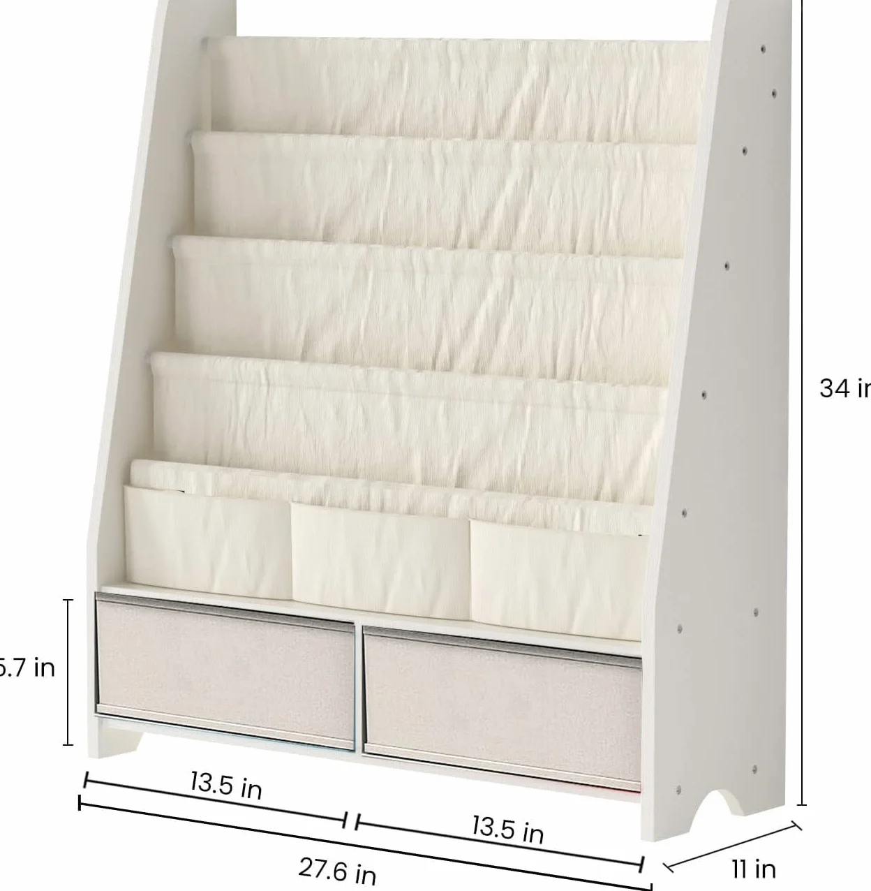 HEYOUTH Estantería Montessori de Madera Maciza con 2 Cajas y 4 Estantes Abiertos - Mueble Infantil, Armario de Almacenamiento con Anti-Vuelco 86x70x28cm