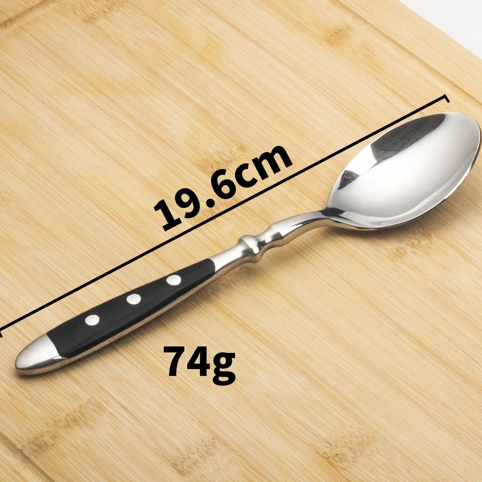 Alata Cucharas de sopa, 12 unidades, cucharadas de acero inoxidable, asas negras, cucharas de mesa pulidas con espejo, cubiertos para el hogar, restaurante, hotel, uso diario, serie Berlin