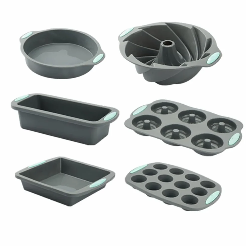 Juego De Utensilios Para Hornear De Silicona De 5 O 6 Piezas, Moldes Para Hornear Antiadherentes Para Horno De Cocina, Moldes De Silicona Para Pasteles Con Molde Para Muffins (Conjunto 5)