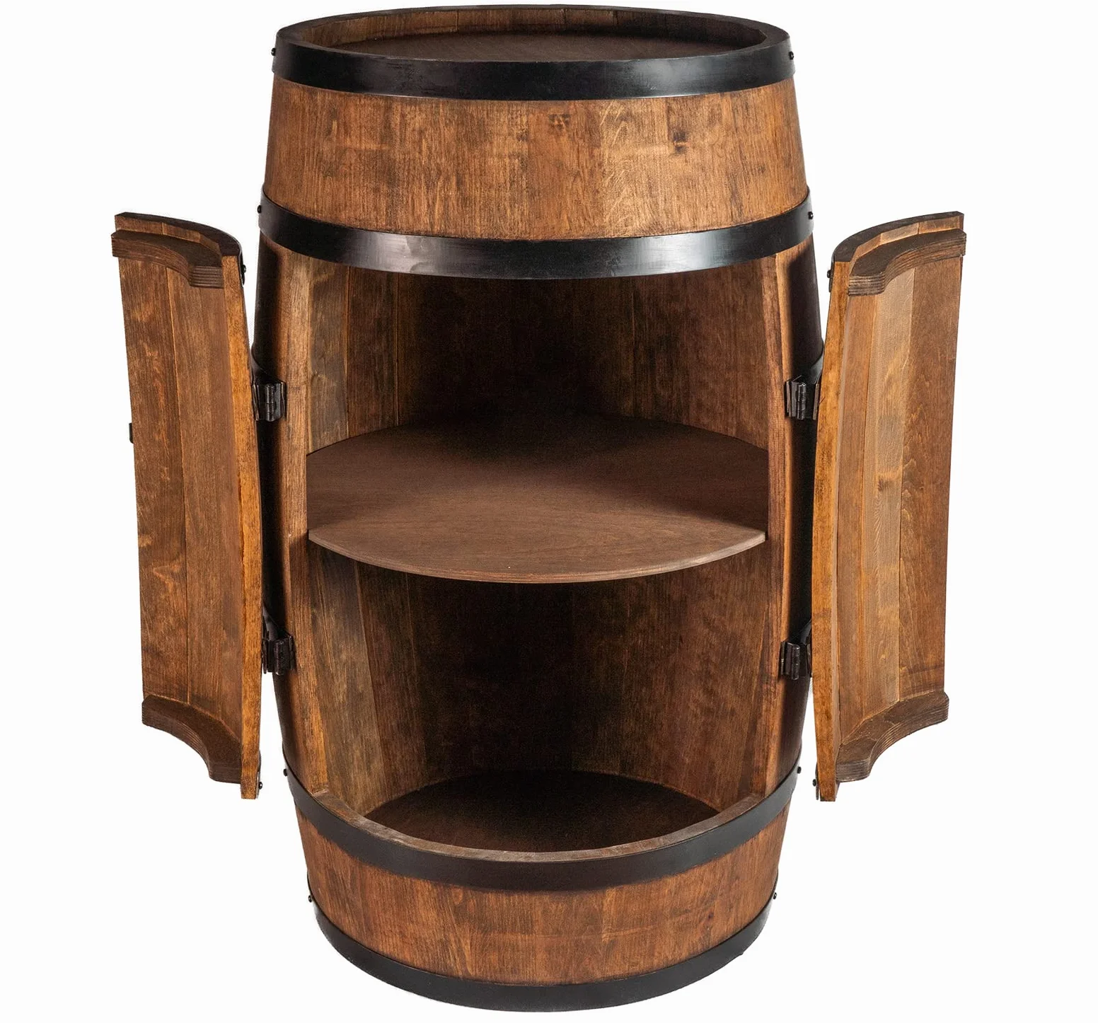 Creative Cooper Barril de Vino de Pie Con Puerta, Armario Para Alcohol, Estantería de Madera, Mueble Para Vino, 80 cm de Alto (Wengué)