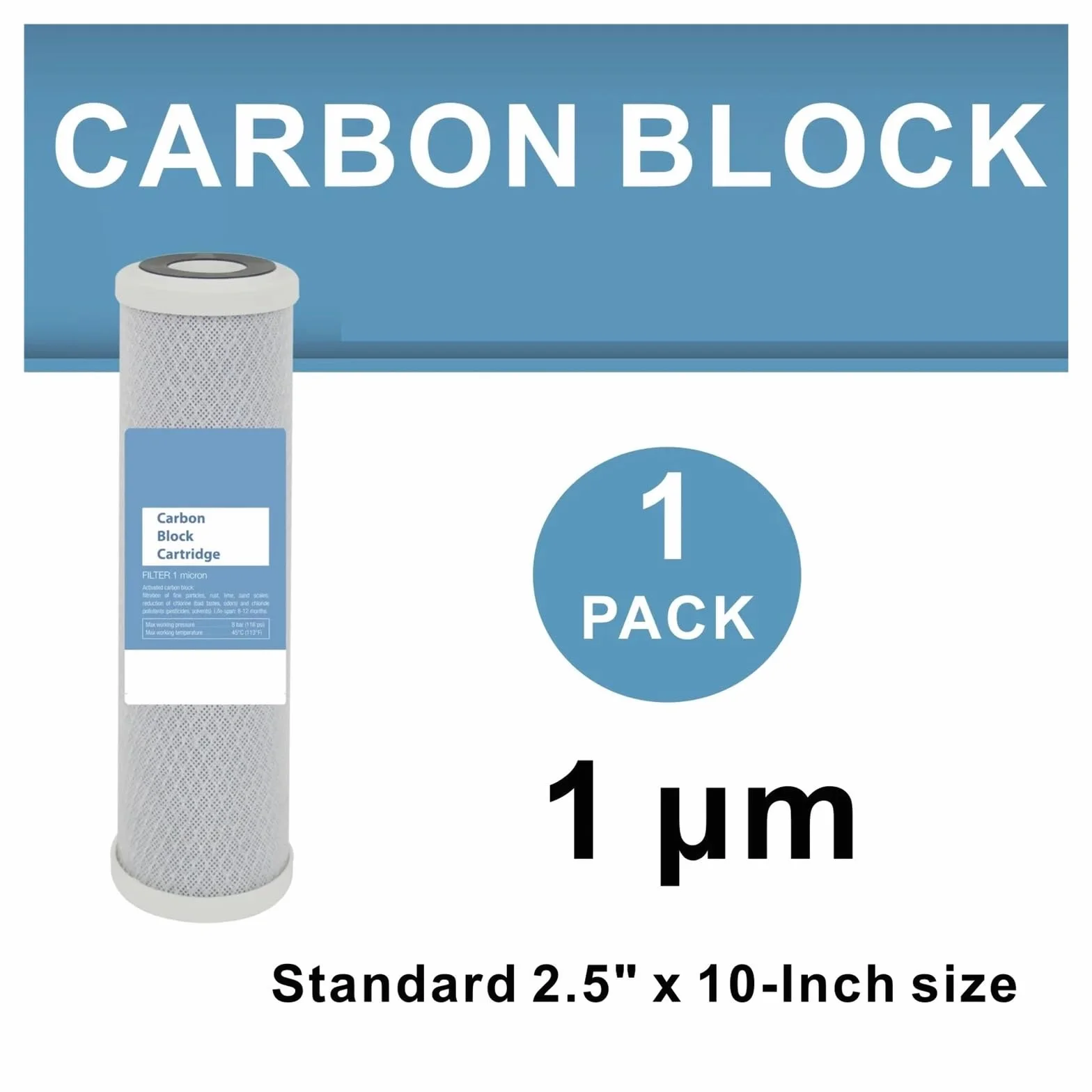 Micron 2,5" X 10" reemplazo del cartucho de filtro de agua del bloque de carbono de la casa entera for el sistema del purificador del agua de Houshould