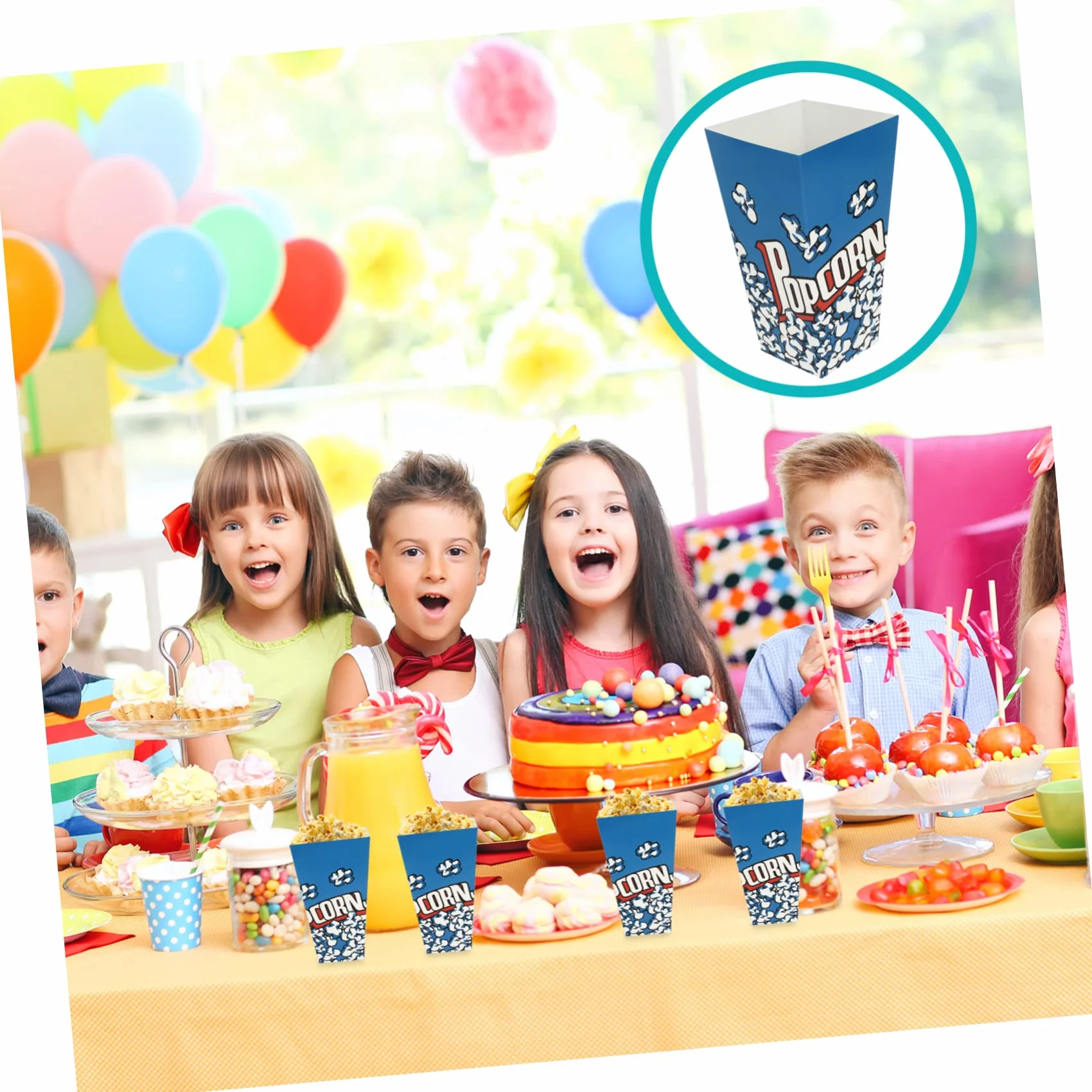 Toyvian Cajas De 100 Uds. Caja De Palomitas De Maíz Titulares De Palomitas De Maíz Tina De Palomitas De Maíz Contenedor De Palomitas De Maíz Cubo De Palomitas De Maíz Papel Microonda