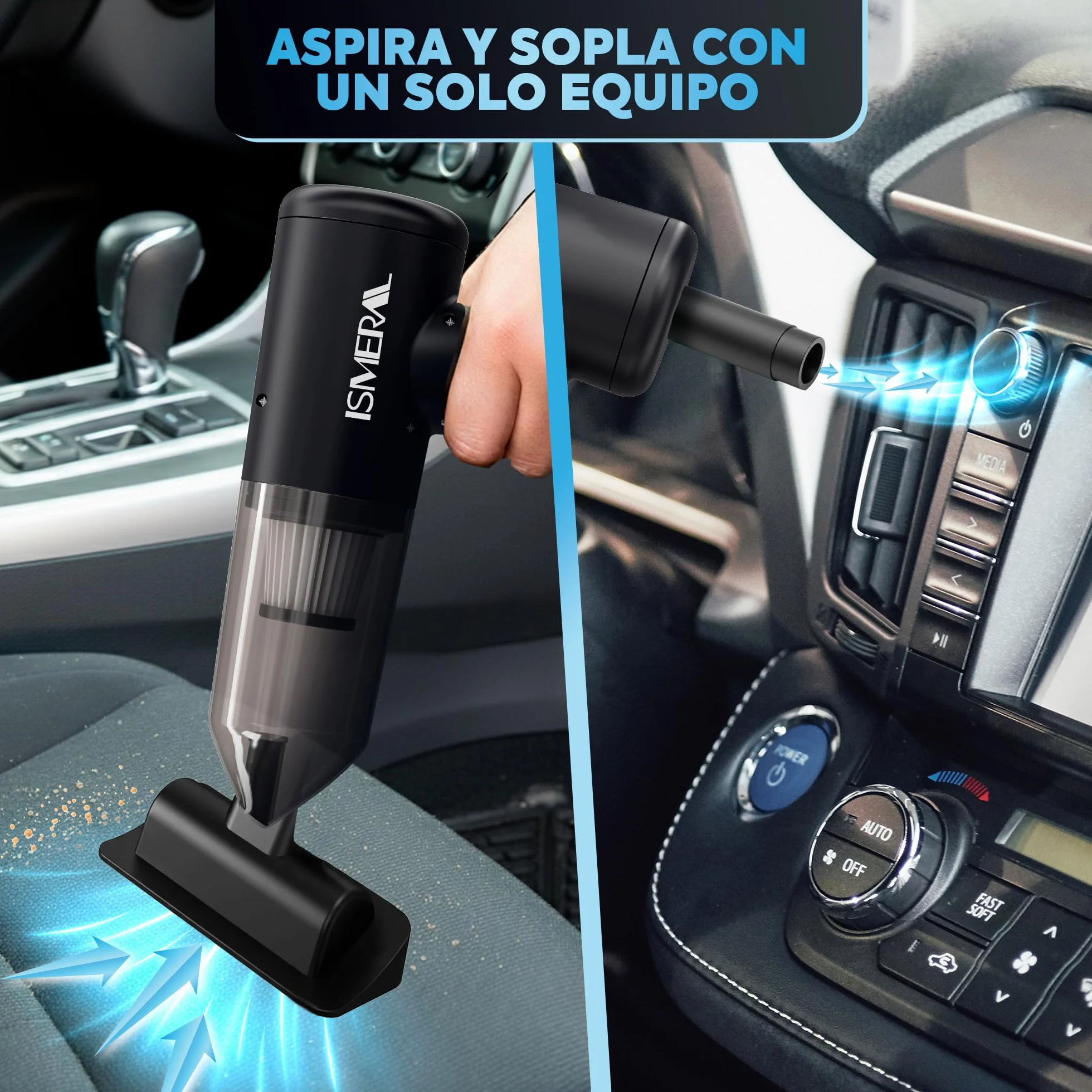 Aspiradora de Mano sin Cable 26000Pa 2 en 1 Soplador-Aspirador para Coche