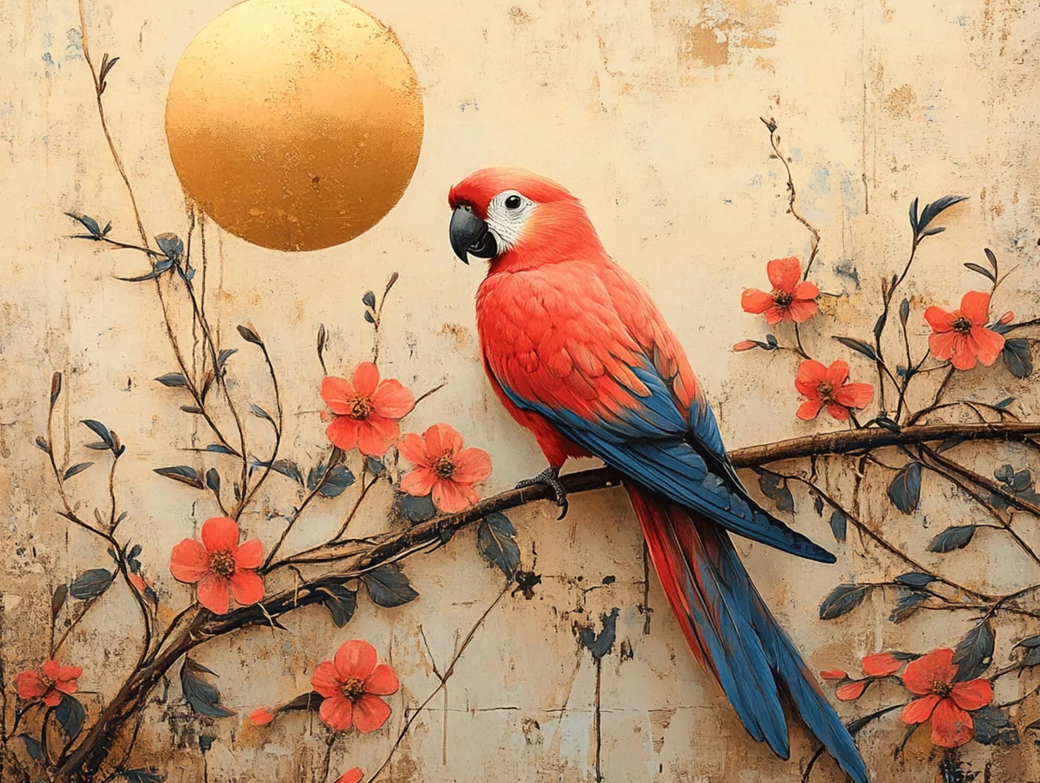 Pintar por Numeros loro Pinturas Acrilicas flor Pintura por Numeros Adultos DIY Lienzos para Pintar, Pintura Acrilica Manualidades, Decoración para Hogar, Regalos Cumpleaños, 70x90cm Sin Marco, q-922