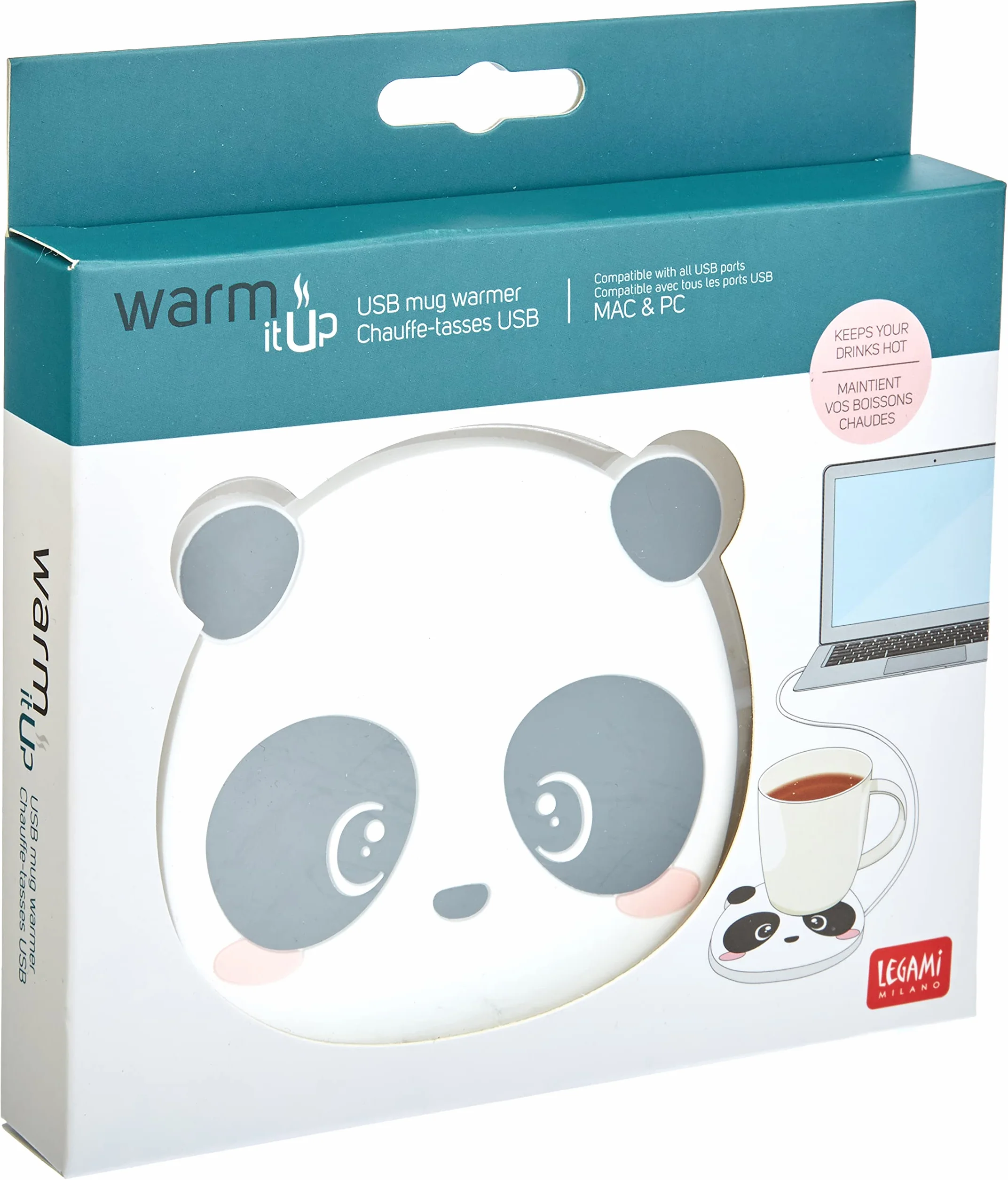 Legami Warm It Up - Calentador de tazas, diseño de oso panda