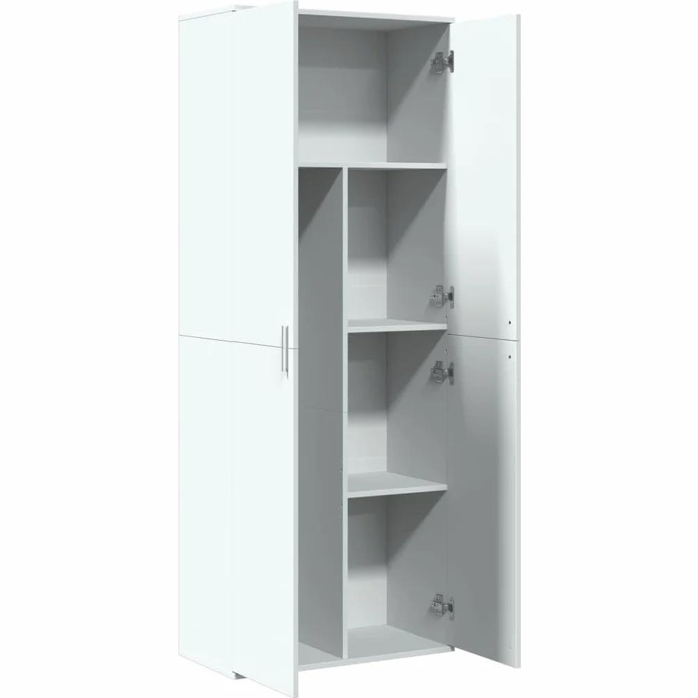 vidaXL Aparador Alto Madera de ingeniería Blanco 70x35x180 cm, aparador, Armario de Almacenamiento, Mueble Auxiliar, Armario, Armario Auxiliar