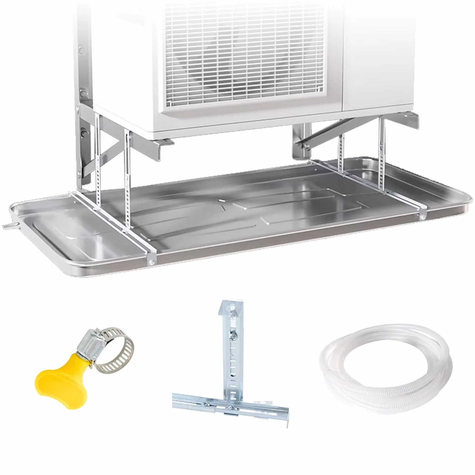Bandeja para Aire Acondicionado Fabricado En Acero Inoxidable 304 Incluye Un Tubo de Agua de 300cm Aire Acondicionado Bandeja para Unidades de Interior/Exterior(100cm*47cm)