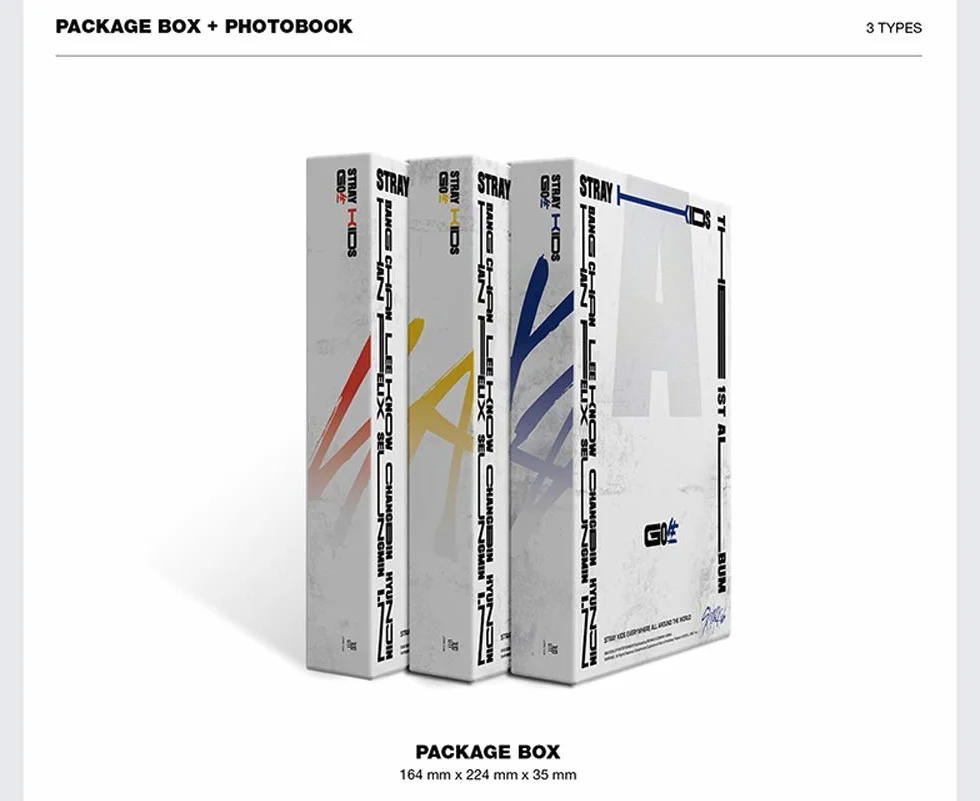JYP Ent Stray Kids GO Live [Standard Version] 1st Album (C Type) CD+Photobook+Photocards+4 Cuts Film+Secret Card+Unit Lyric Leaflet+(Extra 4 Photocards+1 Double-Sided Photocard+Pocket Mirror)