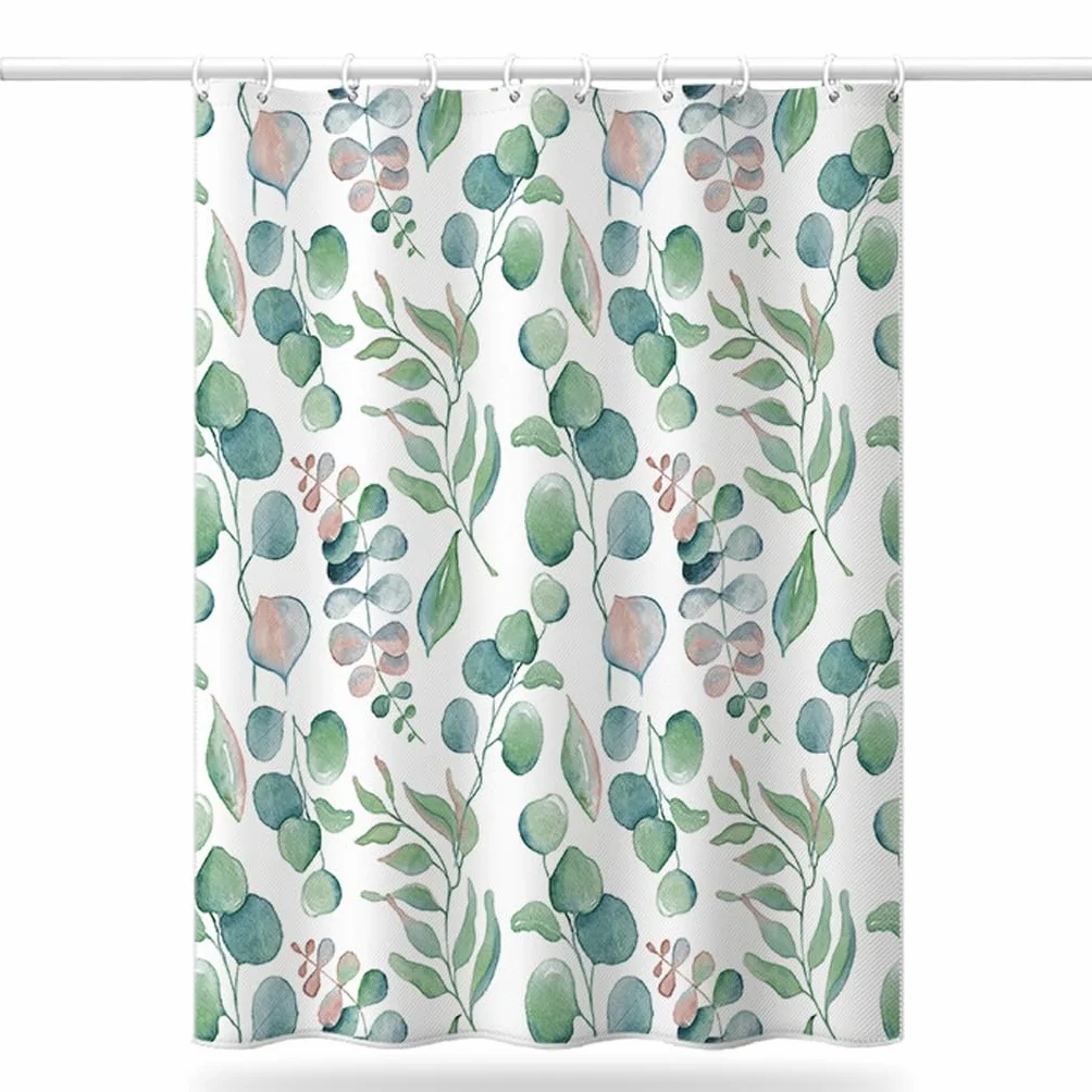 NZPOST Cortina de Ducha de baño Cortinas de bañera Cortina de Ducha Impermeable de poliéster Cortina de Puerta de Inodoro de baño Cortina de partición de baño con Gancho para H
