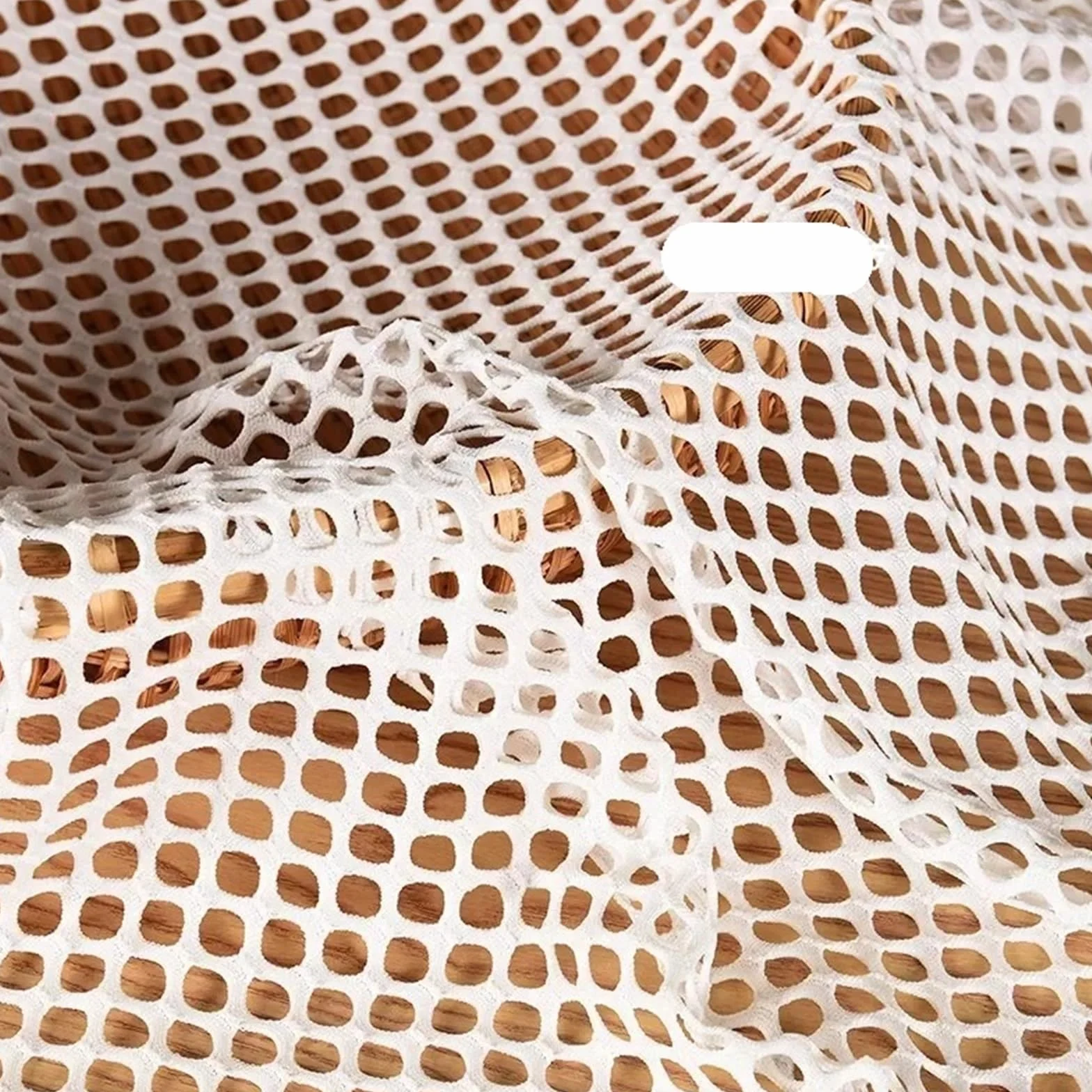 Tejido de malla elástica, Tela de malla elástica hueca transpirable negro blanco 1-1,5 m for costura encubrimiento baile(White,1.5 meters)