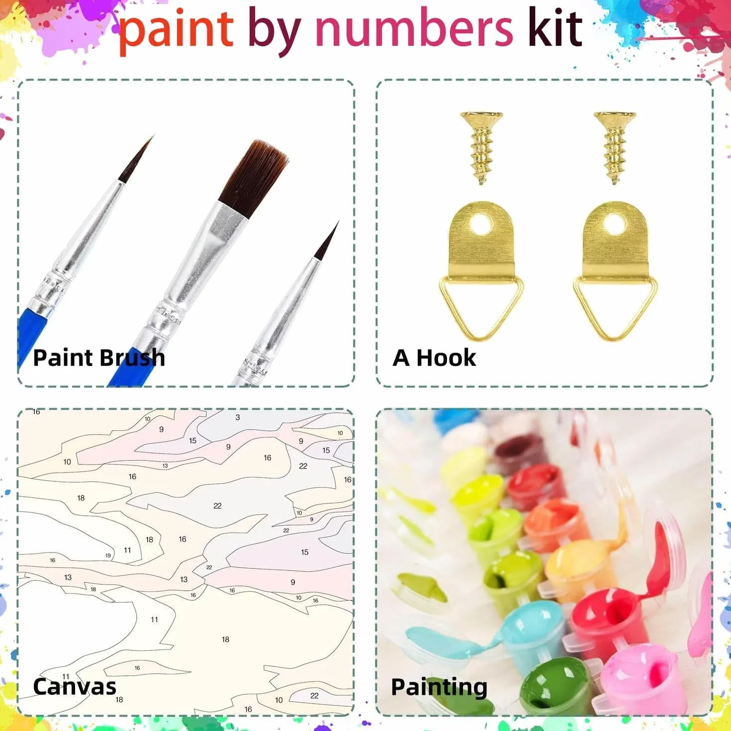 Pintar por Numeros Adultos Árbol, Pintar por Numeros Niños Kit Manualidades Adultos Puente Cuadros para Pintar por Numeros Pintura Acrílico, Cuadros Decorativos Regalos Para Mujer 80X160cm 7w-6-5