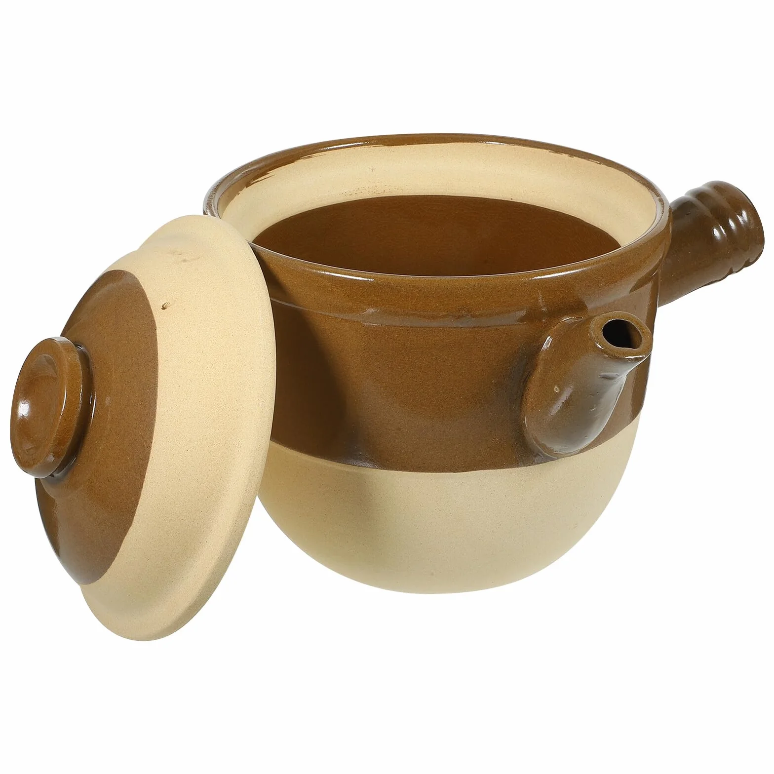 Olla de Cocina de Barro de Cerámica 2l para Hervir Medicina Tradicional Resistente a Alta Temperatura Adecuado para Preparar Sopas