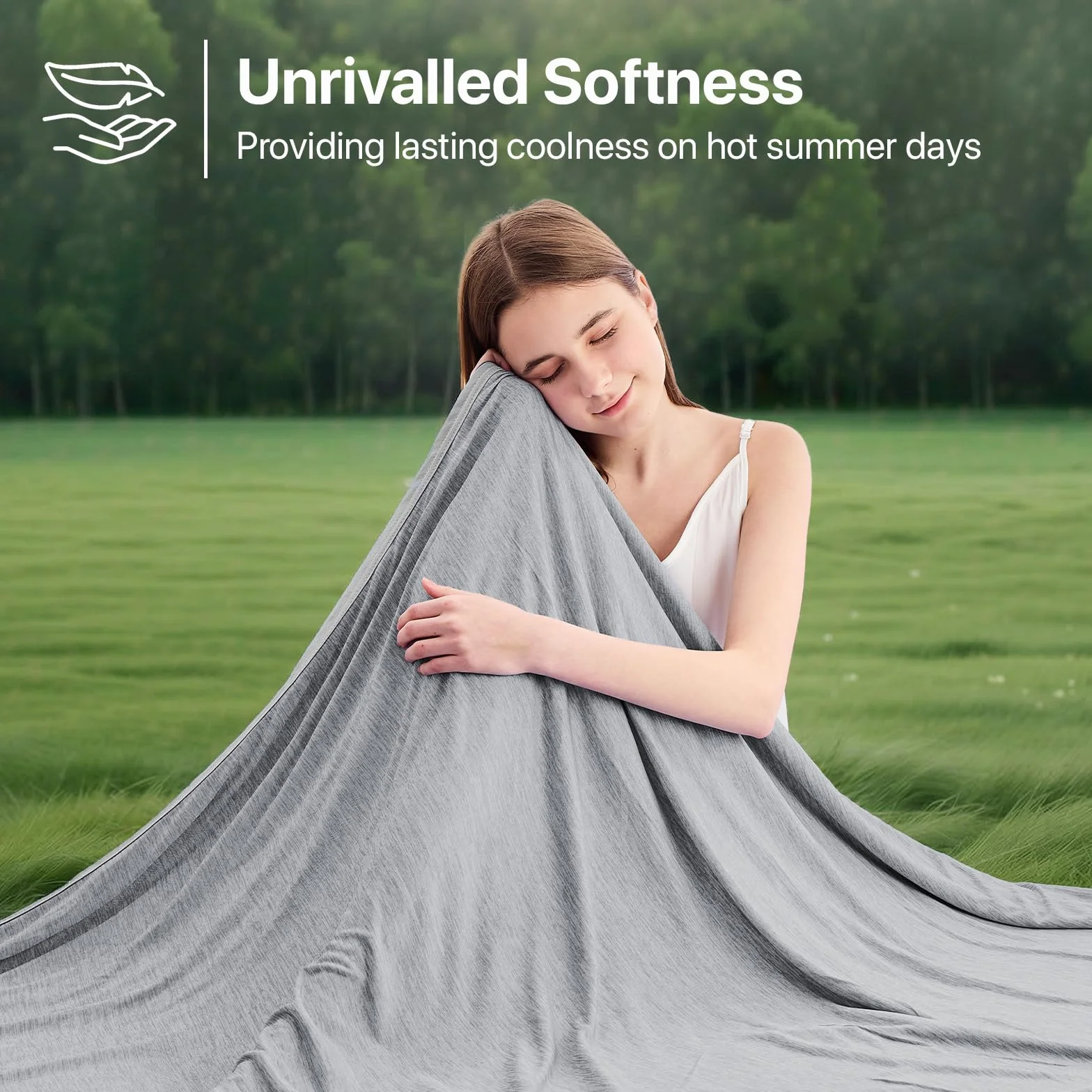 IKALIFE Manta Refrescante para Personas - Manta Fria Verano para Sofa Cama Q-MAX>0.5 Cooling Blanket Enfriamiento Mantas Fresca Verano Sabana Refrescante Refrigerante Gris 130x180 cm