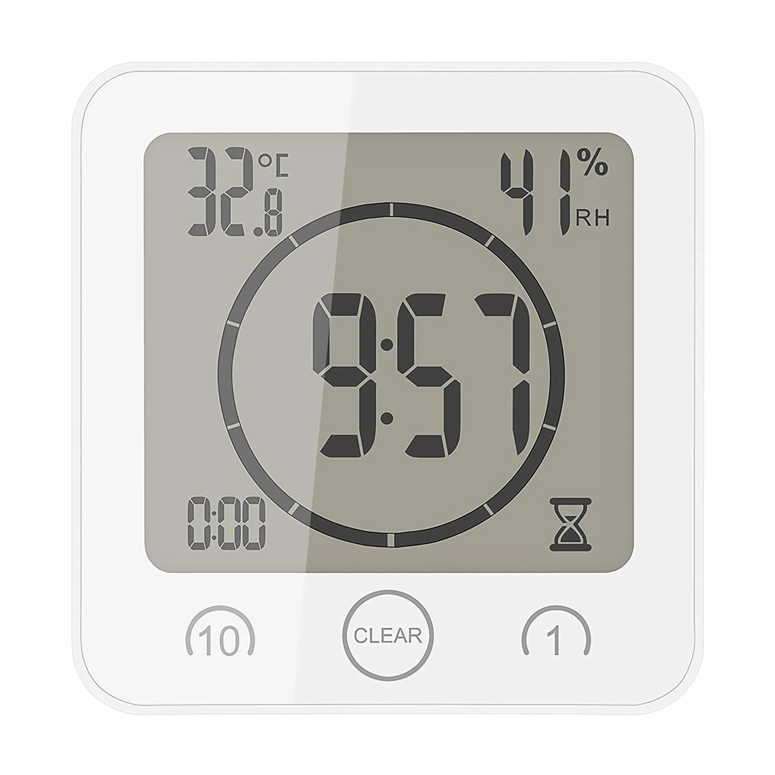 Reloj de Baño LCD Digital Impermeable con Alarma, Control de Temperatura y Humedad, Temporizador