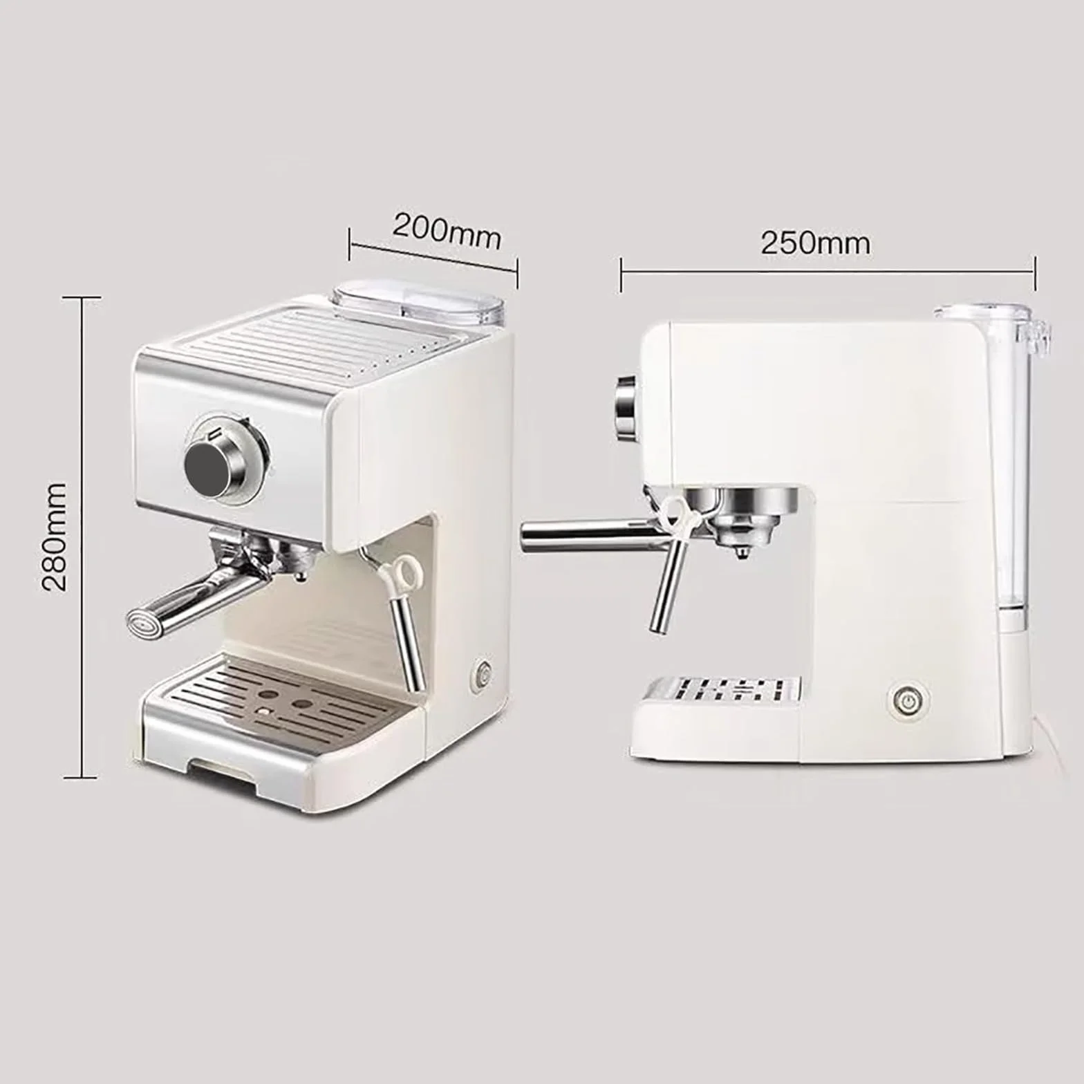 Máquina automática de espumado de agua hirviendo a vapor de 220 V, máquina de espresso con bomba de 20 bares, tanque de agua de 1,2 L y vaporizador de leche, para capuchino y café con leche
