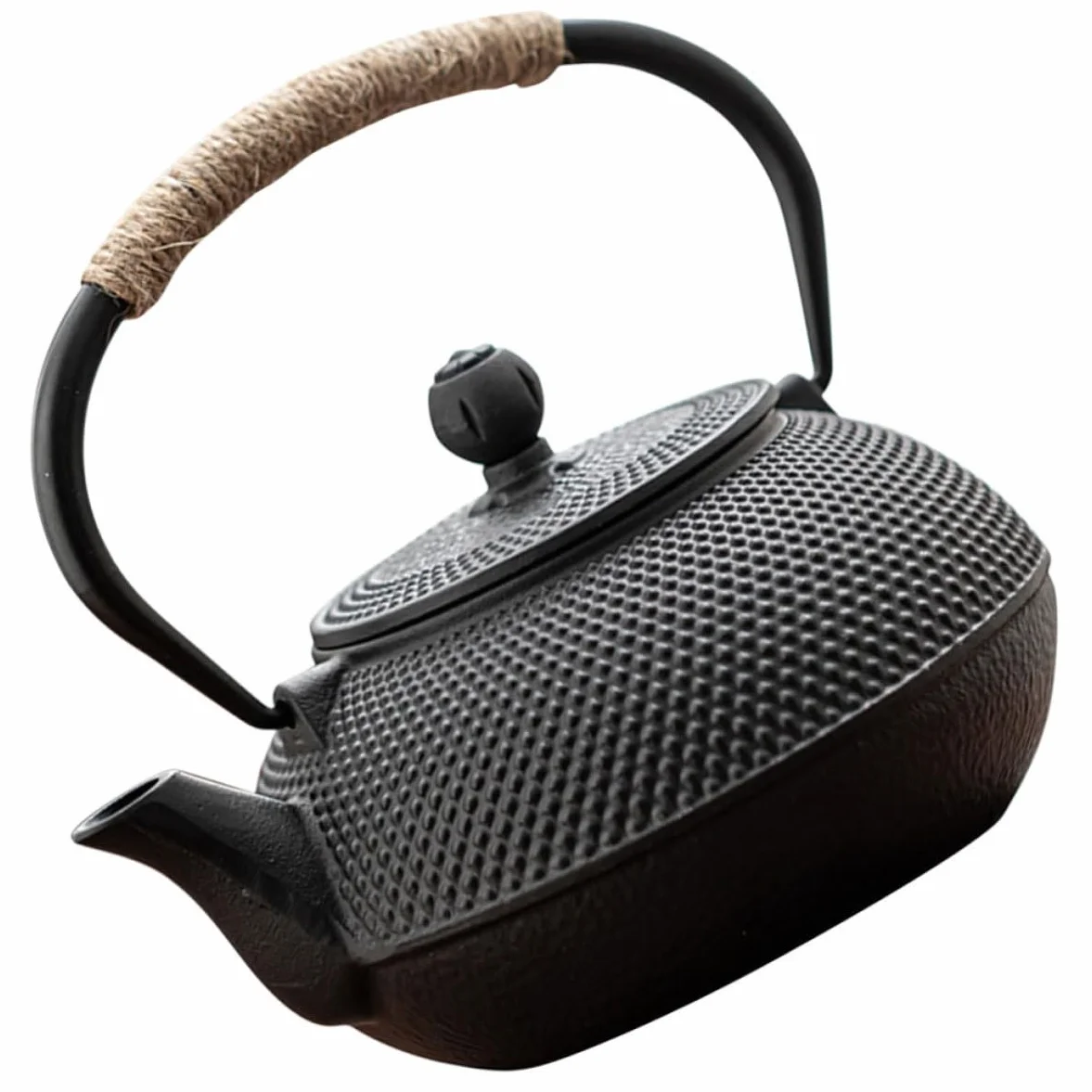 FRCOLOR Tetera de Hierro Fundido Fácil de Limpiar Estilo Japonés Vintage de 900ml Infusor para Hojas Sueltas Adecuado para Salones de Té y Oficinas