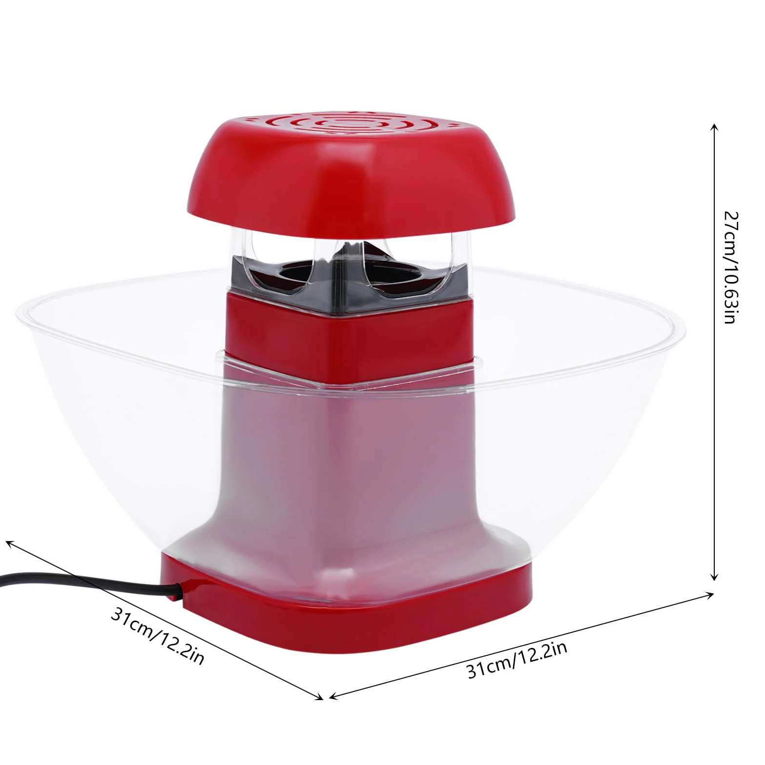 Aparatos de palomitas de maíz con palomitas de maíz, caja resistente, construcción estable, fácil de usar, palomitas estilo cine, termostato integrado, base calefactora, cocina, fiesta de
