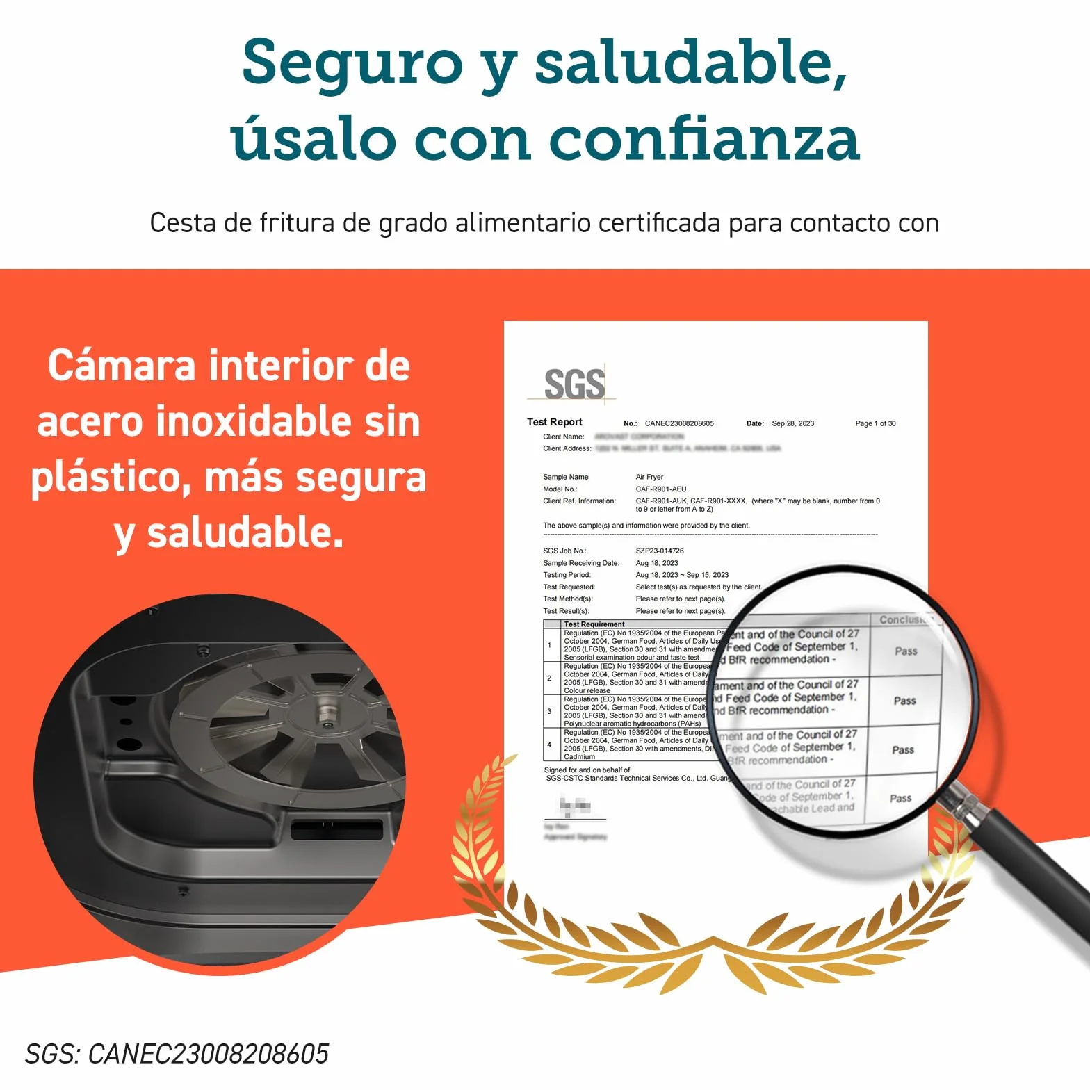 Cosori Freidora de Aire 8,5L, Doble Cesta con Ventana, 10 Funciones, Oro | Ventana para Ver Fácilmente, Interior Metálico Más Seguro, 2 Platos a la Vez, Alta Potencia y 55% de Eficiencia, Bajo Ruido