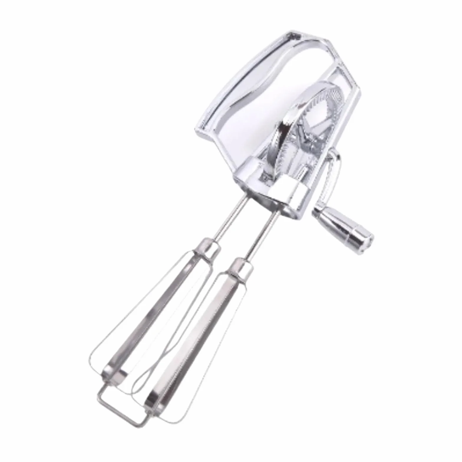 Batidor de huevos con manivela Manual acero inoxidable, batidor doble cabezal for mezclar en la cocina