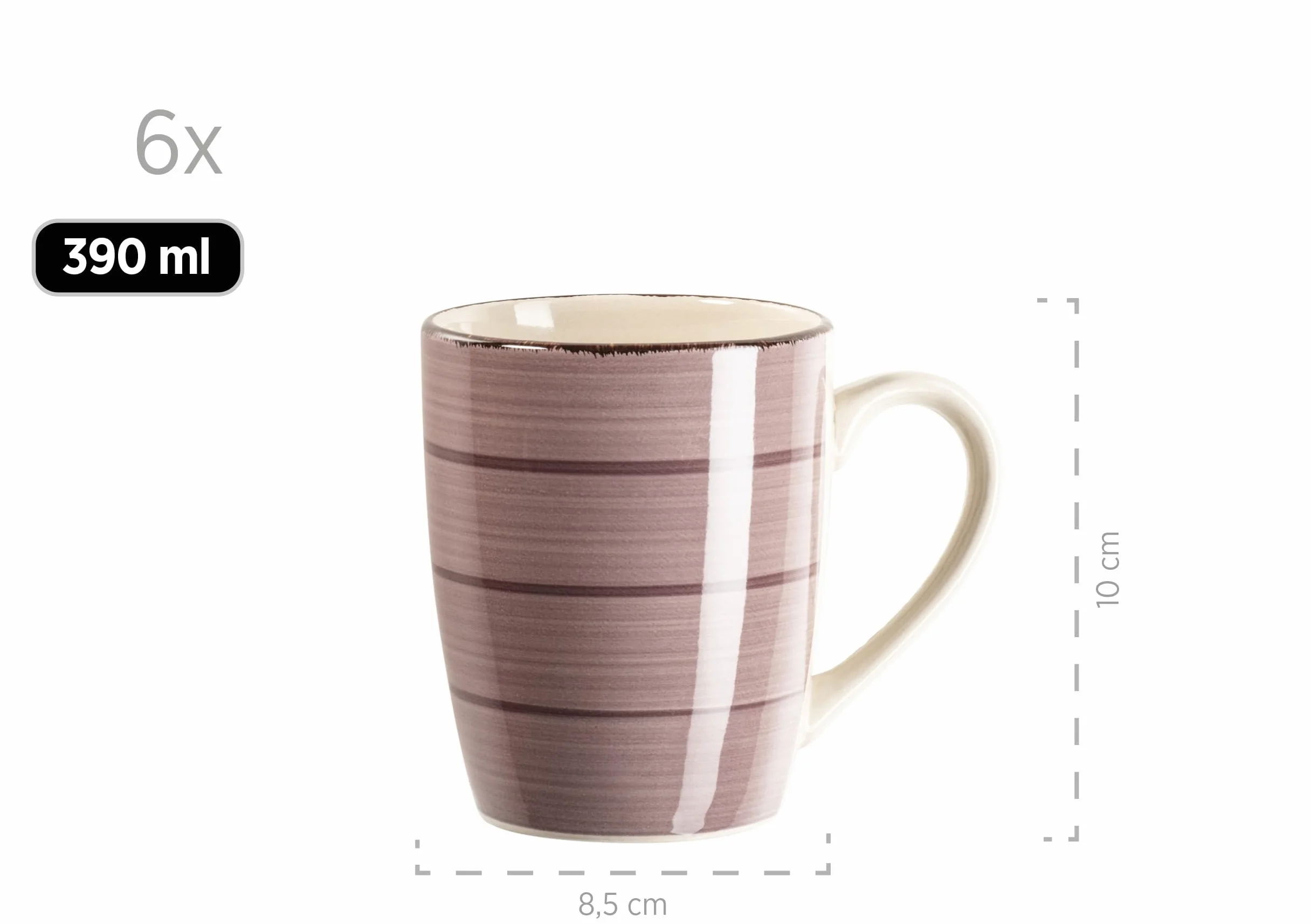MÄSER Bel Tempo II - Vajilla para 6 personas (cerámica, 30 piezas, cerámica pintada a mano), diseño vintage