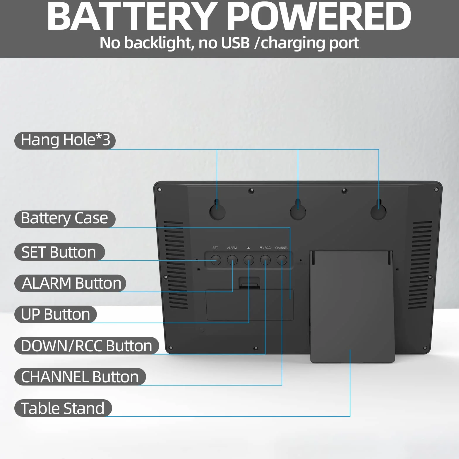 Reloj atómico nunca necesita configuración, funciona con pilas, reloj de pared digital con temperatura y humedad interiorexterior, sensor inalámbrico para exteriores, reloj de pared atómico con