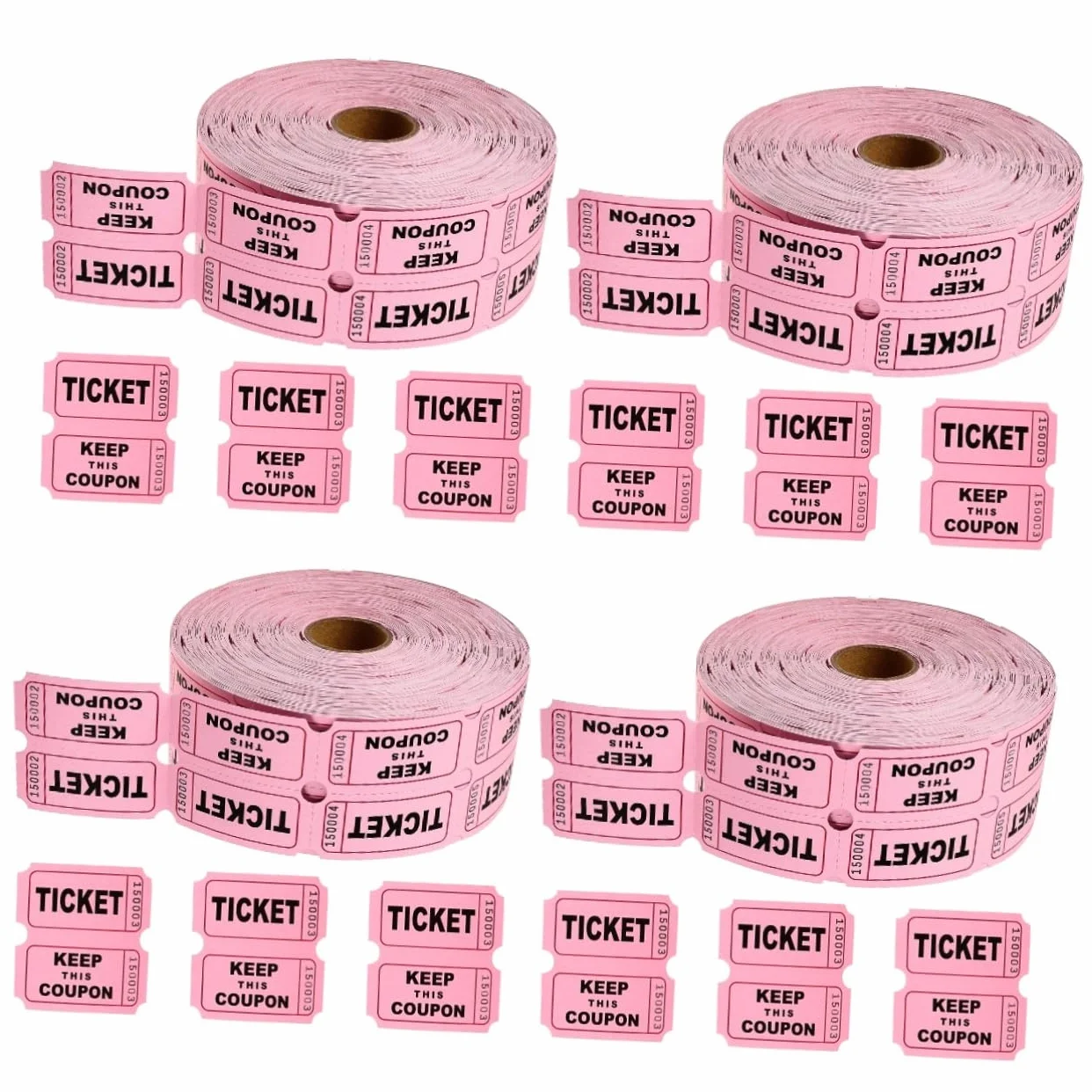 TOPBATHY 4 Rollos boletos para la rifa de boletos entradas para la fiesta boletos de papel Entradas para eventos Boletos de puerta entradas para fiesta tickets for events rosa